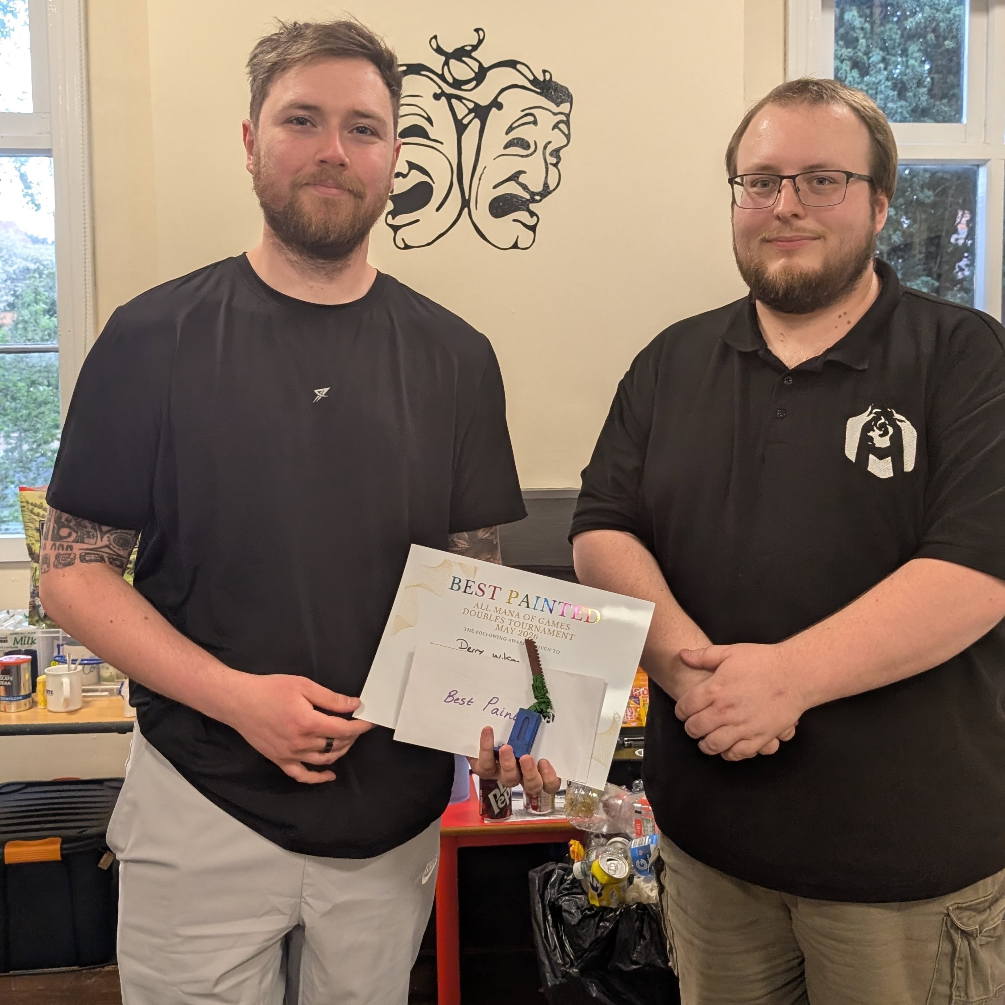 And here we go! The trophy winners from our very final Warhammer 40,000 10th edition doubles tournament! It was a phenomenal day, with 16 teams vying for the podium positions!
So let's get down to the winners!
Best Painted went to Derry's beautiful World Eaters!
Our Most Sporting was James and Luke from The Secret Societies.
Taking Third place was Fin and Fangs' Ross and Ethan piloting Tau and Blood Angels
Derry and his brother Brant took Second Place with their World Eaters/Genestealer Cults
And finally, taking pole position was George and George, of the wonderfully named Bananas in Pajarmours and their Custodes/Guard team up!
We'd also like to give an HUGE shoutout to @haddon_hspa for hosting us in the fantastic venue on short notice! They went above and beyond for us. If you've got youngsters that want to explore the performing arts, head over to see what they do!
