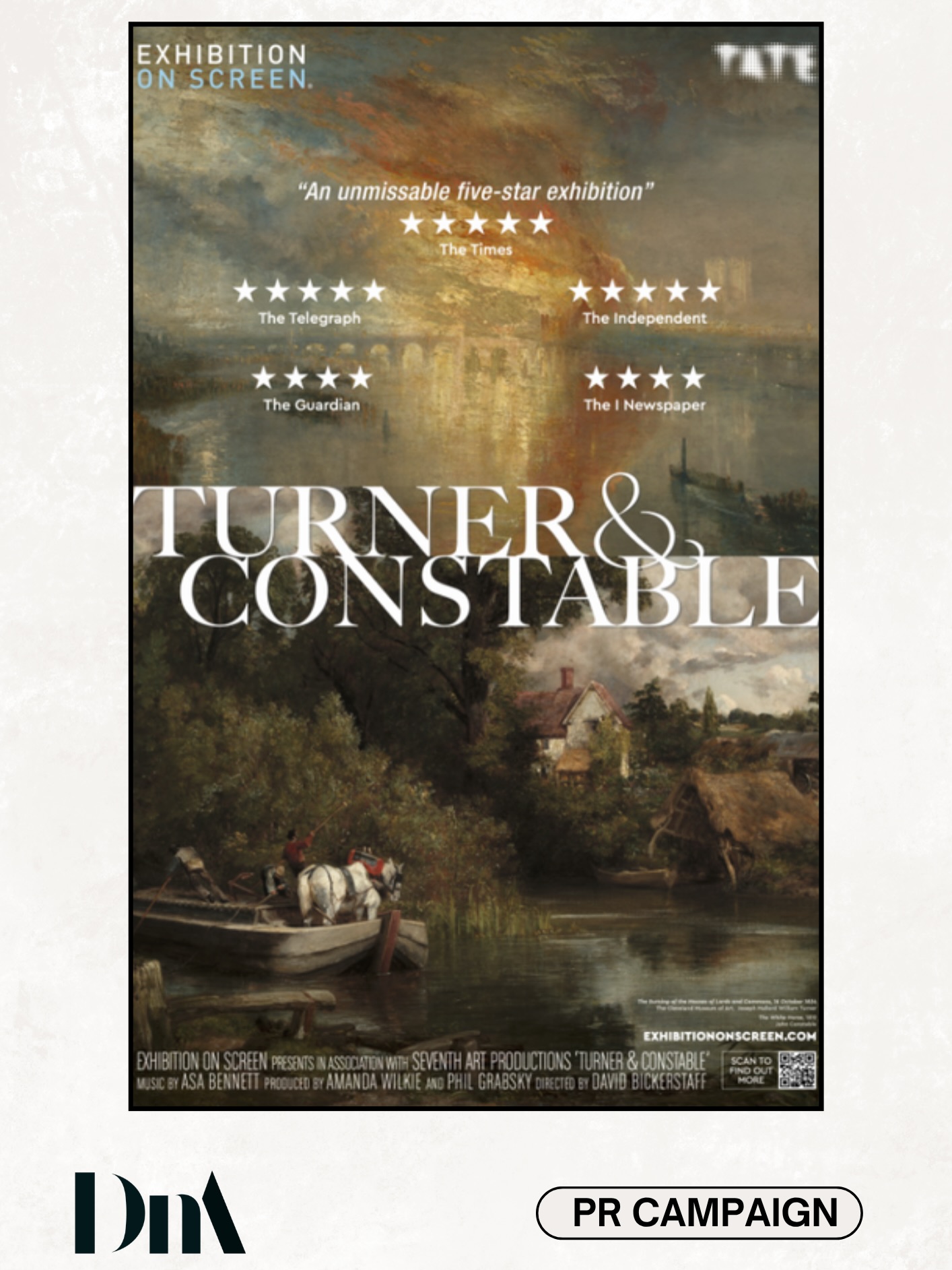 We loved working on the release of Exhibition on Screen’s unmissable new feature documentary TURNER & CONSTABLE, which explores M.W. Turner and John Constable’s intertwined lives alongside the groundbreaking Tate Britain exhibition.
Some of our highlights for this campaign include:
🍿 A partnership with Picturehouse Cinemas to give away a luxury seaside break and tickets to see the film
🗞️ National press coverage with 4* reviews in The Times, The Guardian and more
📻 Radio coverage from BBC Radio 2, plus regional stations
TURNER & CONSTABLE is still showing in UK cinemas. Have you seen it yet? 🎞️