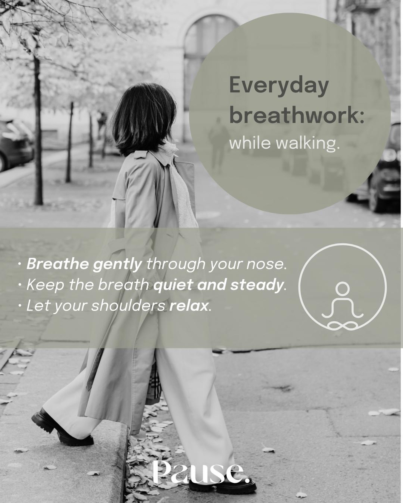 Everyday breathwork. 🧘♀️
Walking moments during the day are a simple opportunity to check in with your breathing.
Whether you’re heading to your car, carrying groceries, or moving between places, try breathing gently through your nose and letting your shoulders relax as you walk.
Keeping the breath quiet and steady can help settle the nervous system and bring your attention back to the moment.
A small reset built into an ordinary part of the day.🚶♀️
#pausecollective #everydaybreathwork #mindfuliving #mindfulmoments #breathworkmelbourne