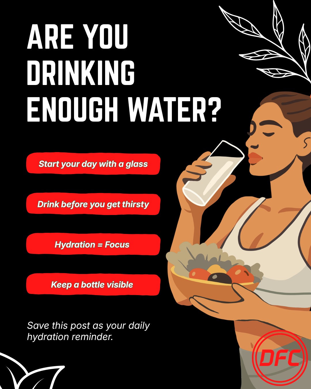 #WellnessWednesday
Feeling sluggish, foggy, or just a little "off"? It might be time for a hydration check!
Water isn’t just for quenching thirst, it’s the driving force behind almost every bodily function. Our new infographic breaks down why (and how) to stay hydrated in these simple steps.
1️⃣ Start your day with a glass. Kickstart your metabolism and rehydrate after sleeping.
2️⃣ Drink before you get thirsty. Thirst is actually an early sign of dehydration, so stay ahead of the curve.
3️⃣ Hydration = Focus. Better brain power, regulated temperature, and improved energy levels are just a few benefits.
4️⃣ Keep a bottle visible. Keeping your water bottle in sight is the easiest way to remind yourself to keep sipping.
Let’s boost that focus and optimise our health!
How much water are you aiming for today? Let us know below! 👇
#TheDisciplineFitnessCoach