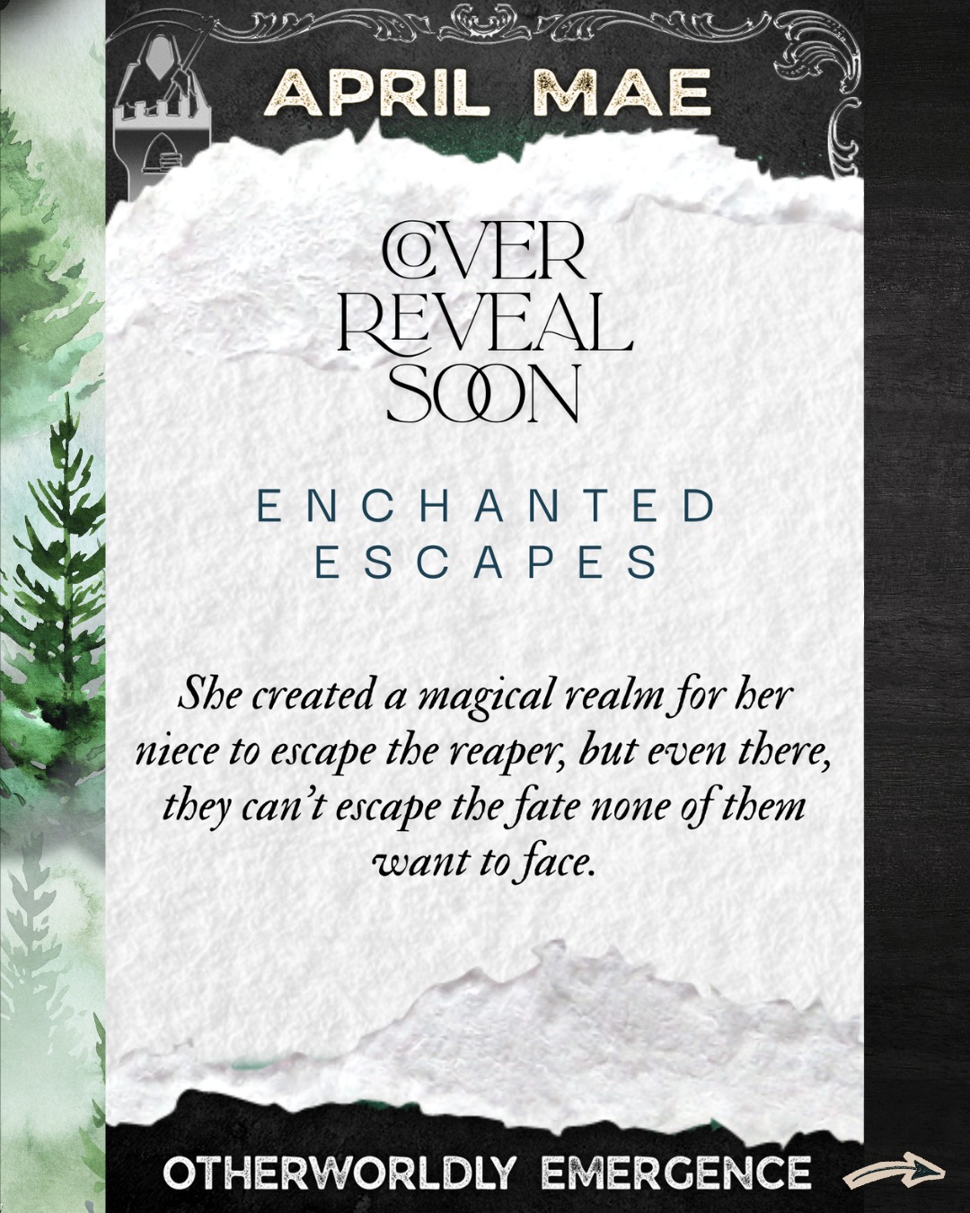 Teasing the cover and hook for the first story in the otherworldly Emergence series. Enchanted Escapes by April Mae.
I hope that it catches your interest.