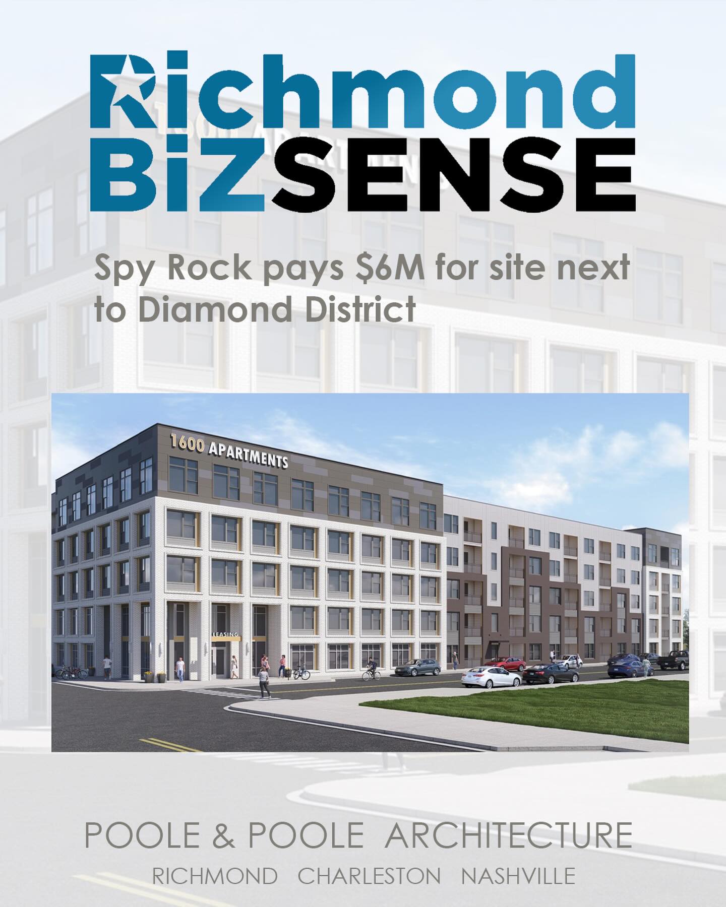 Another step forward for the Diamond District! We’re excited to be working with Spy Rock Real Estate Group on this new multi-family development, which is bringing hundreds of units to a rapidly evolving corridor. Just steps from VCU’s new fields, the location is prime, with amenities to match! Learn more: https://richmondbizsense.com/2026/04/23/spy-rock-pays-6m-for-site-next-to-diamond-district/