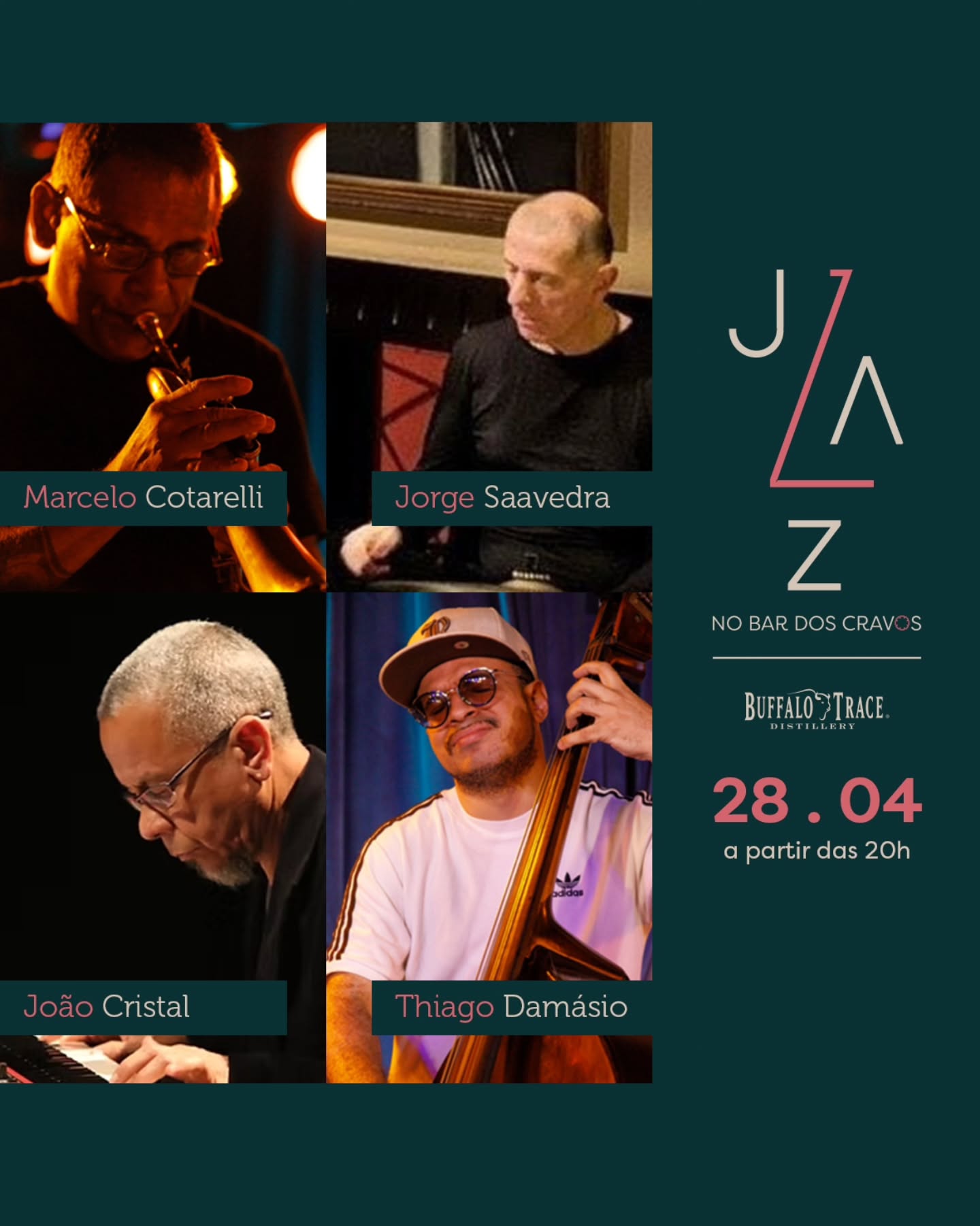 Há noites em que a música não apenas acompanha: ela conduz o passo, muda o ar da sala, alonga o tempo no copo.
No dia 28 de abril, a partir das 20h, o Cravos recebe Boogaloos, Bossas & Calypsos, projeto de @tocadomaestro que revisita a obra e o espírito de Lee Morgan a partir desse encontro entre jazz, bossa e música afro-latina.
Ao lado dele, @joao.cristal, @jorgesaavedra_batera e @thidamasio, com participação especial de @alvin.nobeat .
É uma noite de pulsação quente e desenho preciso, daquelas em que o improviso parece conversar com a casa.
Para acompanhar, @nath.sanchez_ assina uma carta autoral com @buffalotracedistillery_brazil, pensada especialmente para a ocasião.
Reservas pelo link da bio
#BarDosCravos #jazz #musicaaovivo #bar
