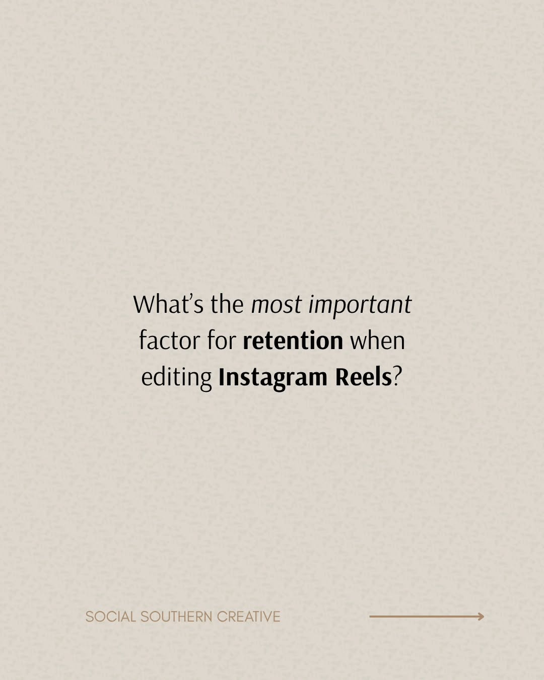 Uploading reels is easy. Uploading reels that grab and maintain attention is not.
This week we talked about the methods behind reels and retention, but what is the most important factor that determine views? Swipe through to find the answer and the best methods for grabbing attention.
#InstagramReels #VideoEditing #Influencer #Hook #Trivia