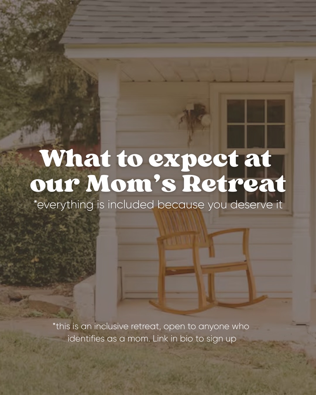 At our mom’s retreat, you can expect: yoga, chef prepared meals, massage from a licenced massage therapist, time in nature, community, connection, and rest. It’s all included, no surprises, no extras. Because you deserve it.
Our mom’s retreat is limited to 8 mom’s looking for a weekend of rest and relaxation in Manchester, MD.
Far enough from home to find peace, close enough that you don’t need to drive far. Our retreat is Friday, May 15th through Sunday, May 17th, 2026 and there are 3 spots remaining. Sign up through our link in bio.