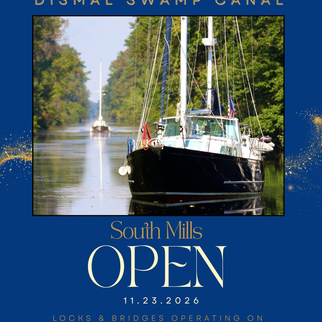 🚤🌿 Great news for boaters!
The Dismal Swamp Canal — including the South Mills Lock & Bridge — is officially back OPEN to nautical traffic! ⚓️
@waterwayguide @dowrycreek @cruisersnet @maritimemini
@visitcamdennc