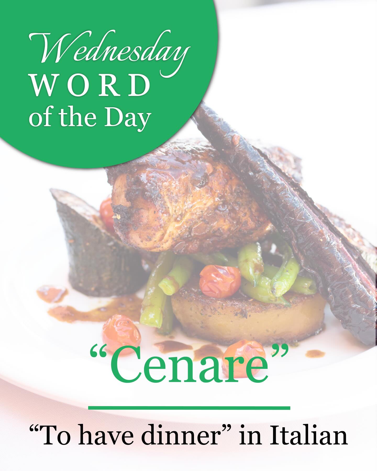 Wednesday Word of the Day: Cenare
Translation: To have dinner
Cenare isn’t just about eating — it’s about slowing down and sharing a meal with others.
#WednesdayWord #ItalianWordOfTheDay #Cenare #ItalianFoodCulture