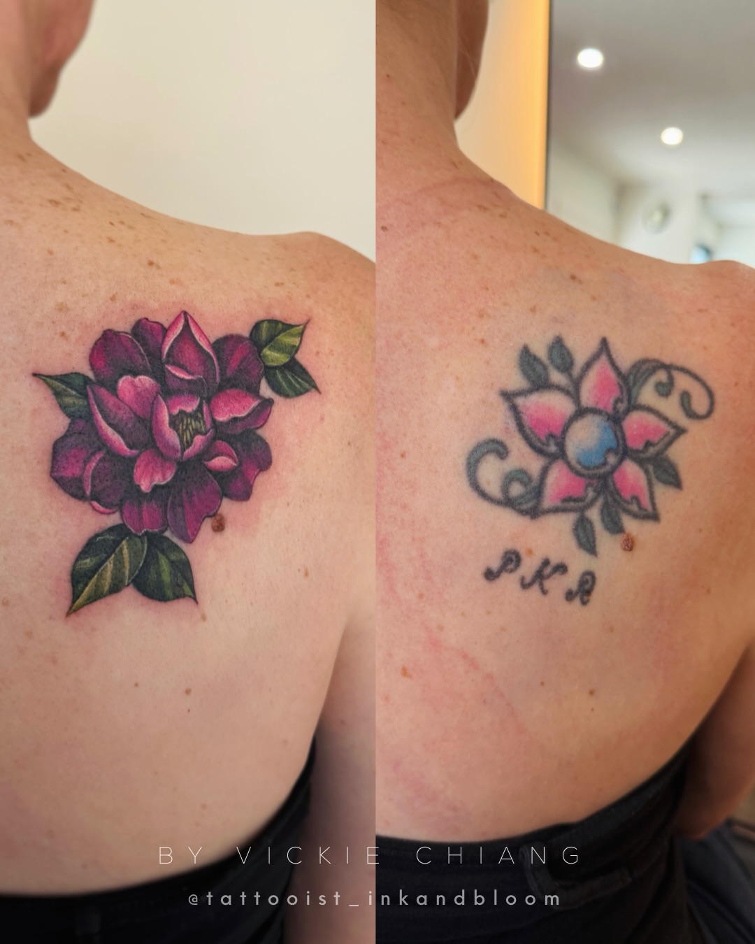New life for old ink ♡ Every cover-up is a unique challenge. There is no “one-size-fits-all” approach. We have to work with the existing design flow and pigment density to create something entirely new. For this piece, we utilized deep floral tones and strategic leaf placement to ensure a seamless transition.
#tattoocoverup #coveruptattoo #tattootransformation #floraltattoo #customtattoo