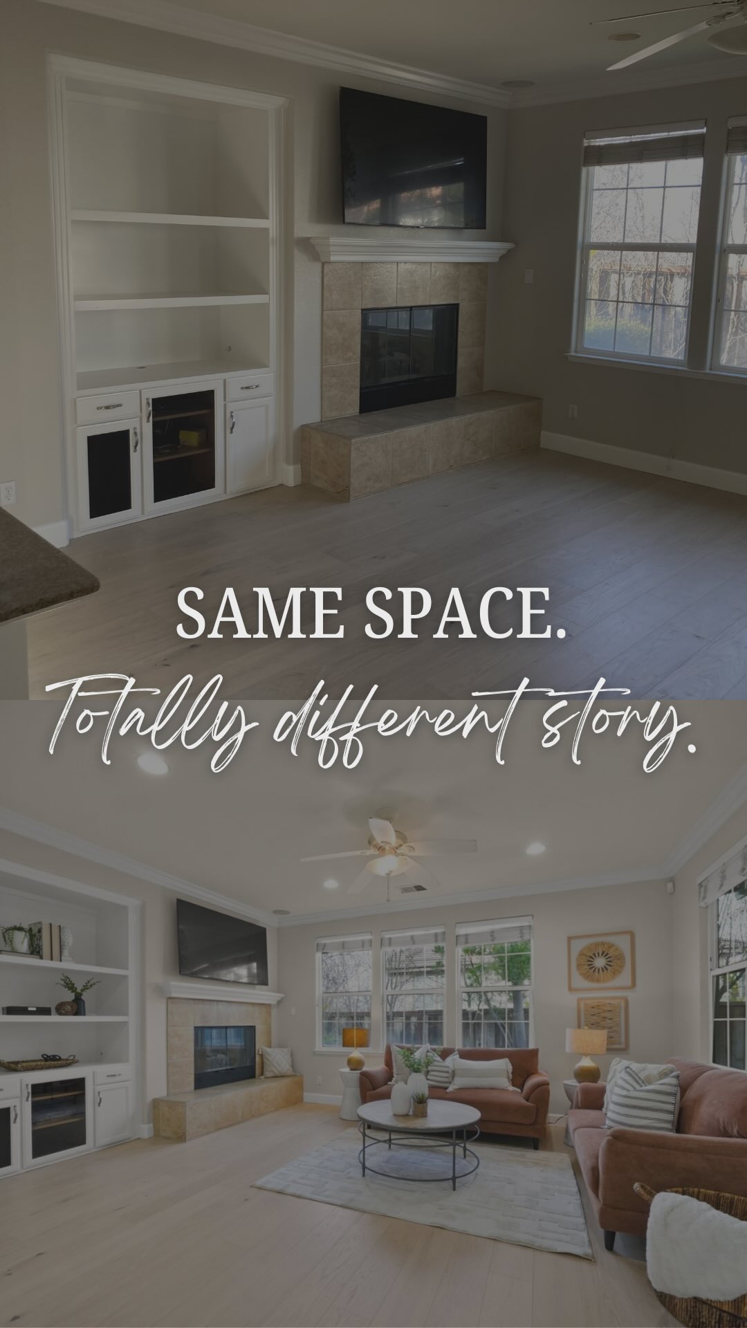 What changed in this home was not the architecture. It was the feeling.
Vacant, the rooms felt open but disconnected. Once staged, the family room had a stronger sense of flow, the dining area felt more polished, and the primary bedroom finally matched the scale and calm the space needed.
The warm rust seating in the living room softened the harder finishes. The dining setup gave the room presence without overwhelming it. In the bedrooms, layered bedding, benches, and balanced styling helped the spaces feel finished without overdoing them.
This is what great vacant home staging is meant to do. Not fill a home, but help it make sense.
Elite Staging and Design offers home staging services for real estate agents and homeowners in Contra Costa County, Alameda County, and Solano County.
Send us a message to talk about staging your next listing.