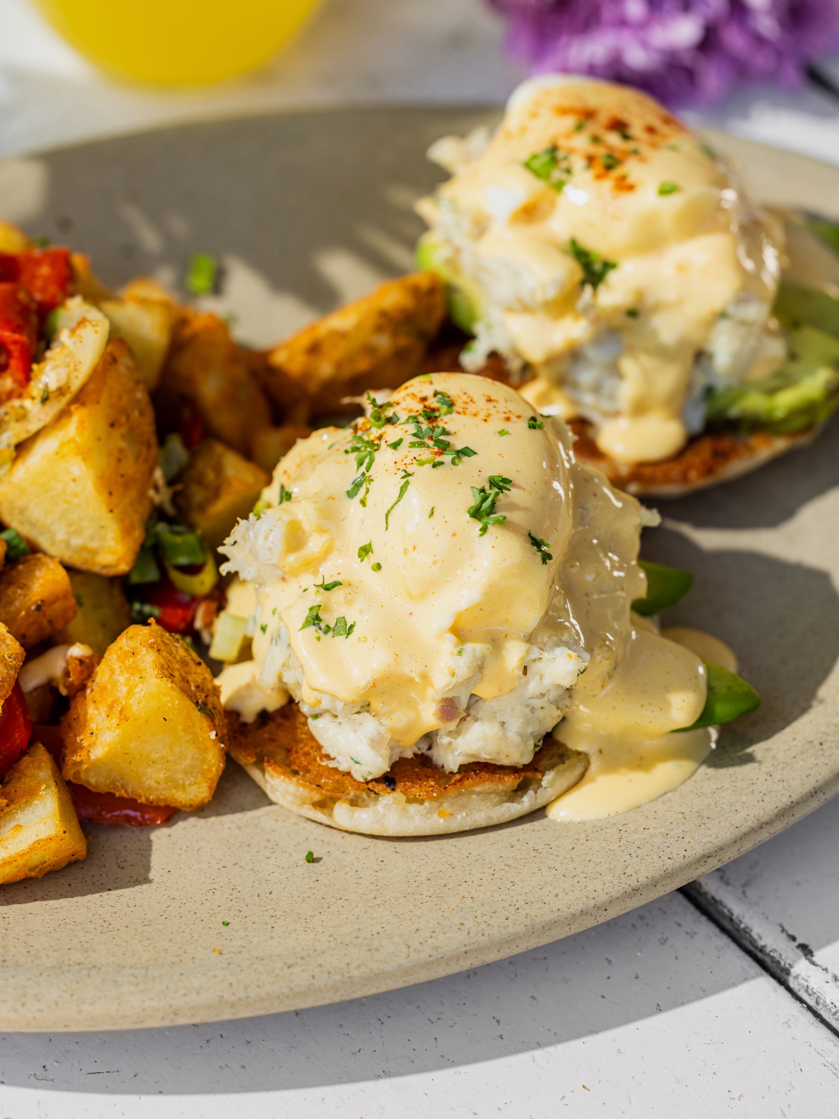crab benedict 🦀rich, buttery, and brunch-worthy in every bite. bring mom to iron horse tavern....