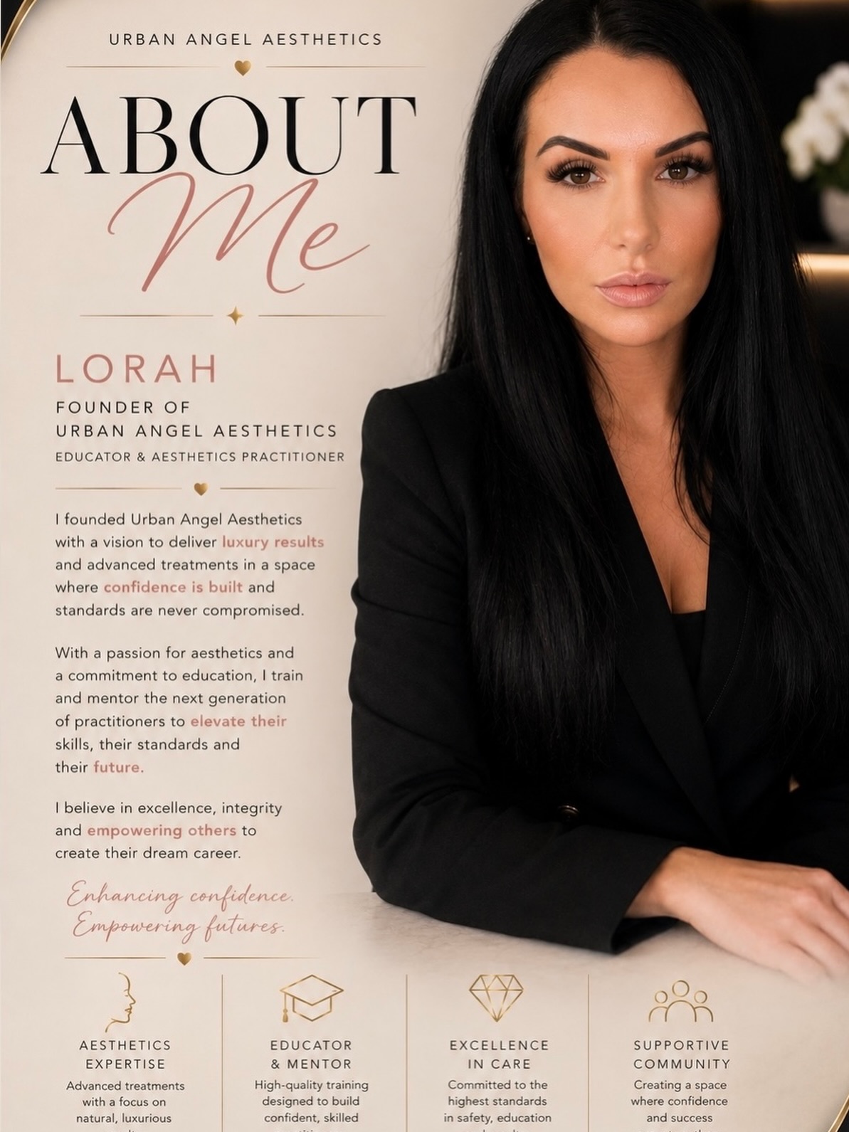 I don’t usually do posts like this because I’m normally the one behind the camera working, teaching or running around like a mad woman 🤣 but I realised a lot of people actually don’t know much about me or how much of my heart has gone into building Urban Angel.
What started as a passion for aesthetics turned into something so much bigger.
Not just treatments… but education, opportunities, confidence and helping people genuinely change their lives.
Everything we do at Urban Angel is built on high standards, real results and making people feel their absolute best — whether that’s a client walking into clinic or a student starting their career.
I’m proud of what we’ve built.
And even prouder of the amazing people who support us every single day 🤍
Thankyou to everyone who trusts me, supports my business, attends my training or even simply interacts with my posts. It honestly means more than you probably realise.
Lorah x