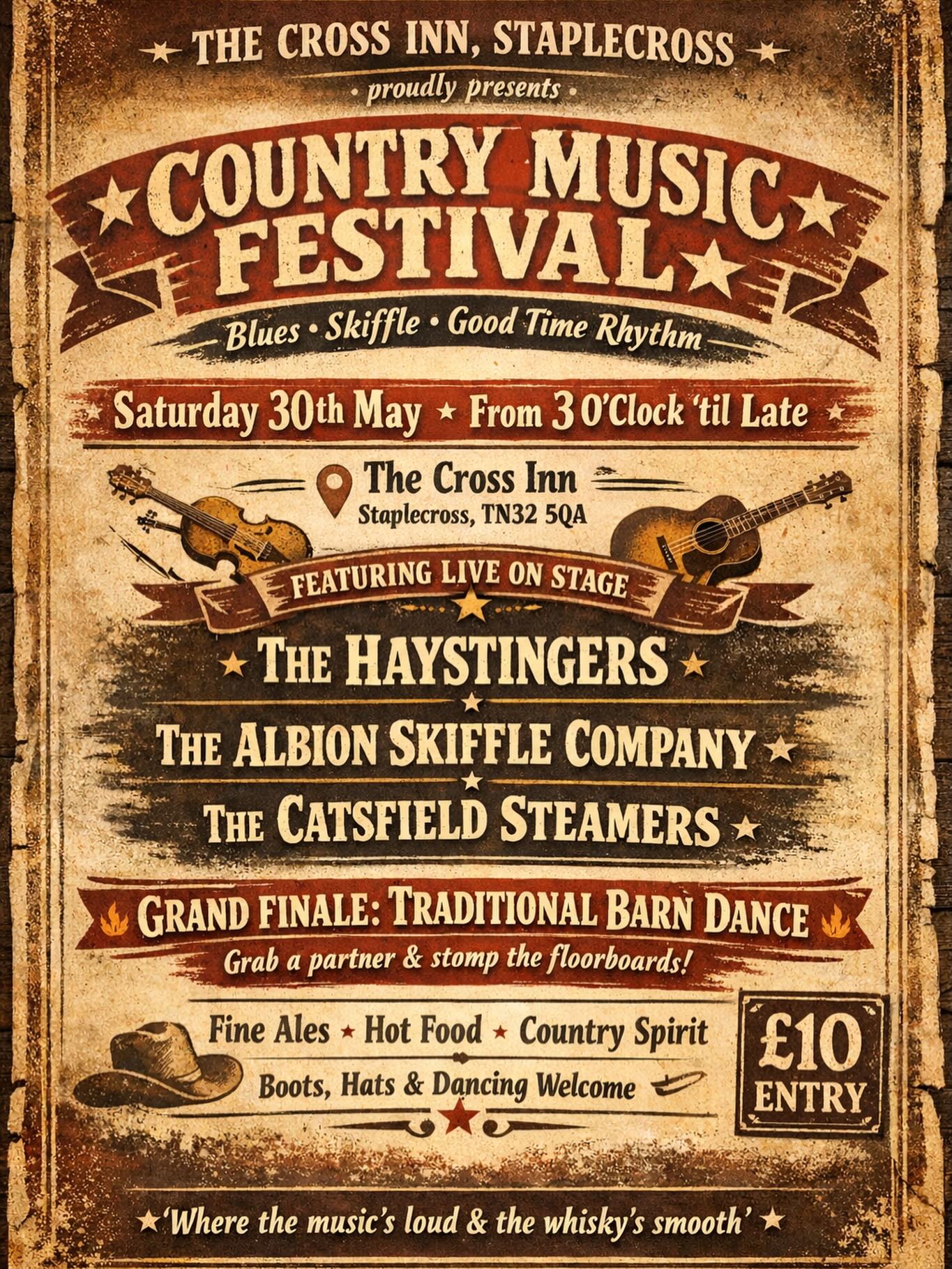 We are throwing a Country Music Festival! 😍🎸
Epic bands with cold drinks, great food and finishing with a guided barn dance! Get your cowboy boots and hats out! 🤠