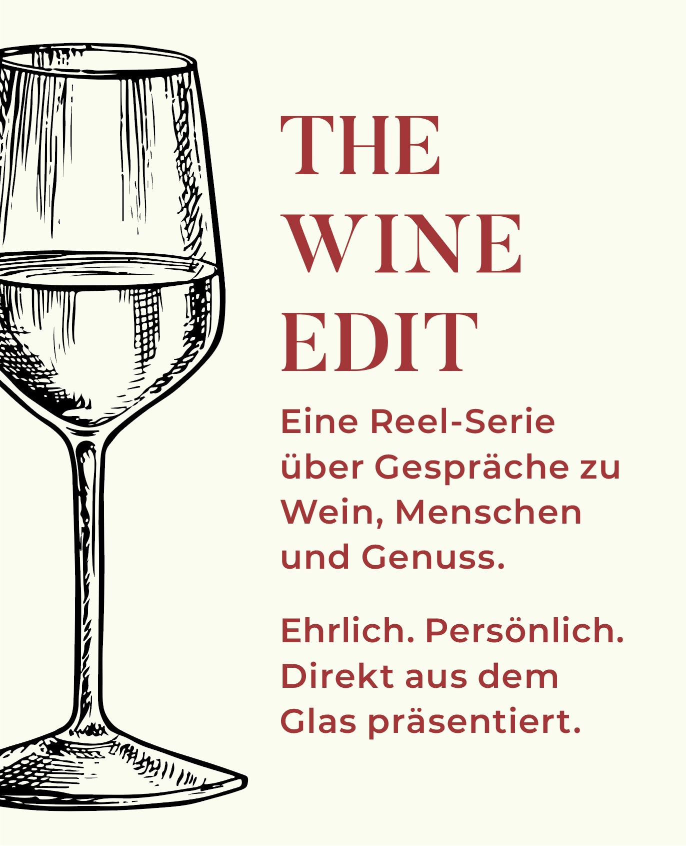 The Wine Edit ist unsere Gesprächsreihe rund um Wein, Genuss und Handwerk.�Wir sprechen mit Menschen, die Wein nicht nur trinken, sondern verstehen – Sommeliers, Gastronomen, Partner und Freunde des Weins.
Es geht um Lieblingsweine, ehrliche Empfehlungen, Food Pairings und die Frage: Warum genau dieser Wein? Persönlich. Unaufgeregt. Echt. Ein Blick hinter die Kulissen – direkt aus dem Glas. Folge uns und entdecke Wein aus verschiedenen Perspektiven.
Seid gespannt nächste Woche startet part 1!
#thewineedit #winetalk #wine #winzer #weingutromanhermann