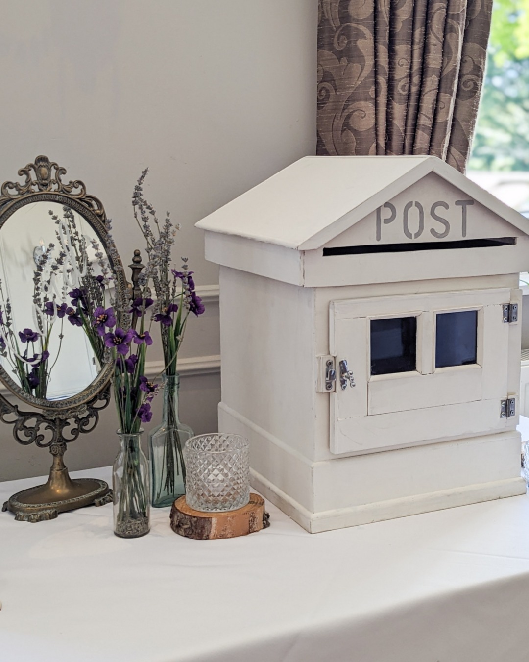 Why hire additional items from us?
There are many, many reasons why hiring from us is a great idea, but here is a simple one, you have access to unique and handmade items, as seen here.
Our antique white handmade post box, you won't see another like it, and this unusual oval table top mirror, you will be hard pushed to find one in the shops to buy.
Take a look at our website to see our full range, link is in the bio.
#uniquewedding #hiredontbuy #weddingpostbox