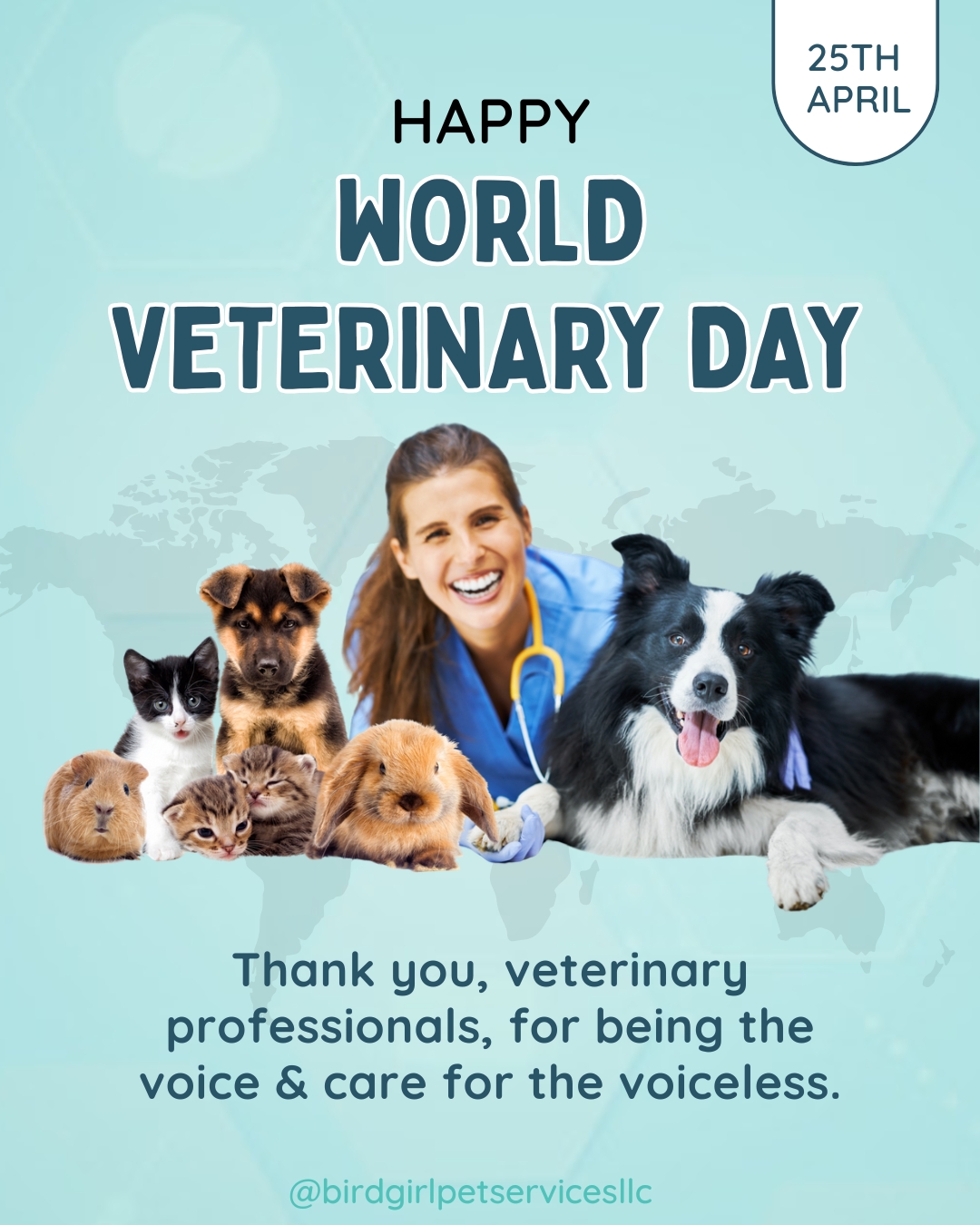 Today is World Veterinary Day and for me, this is personal.
Before Bird Girl Pet Services, I worked in a veterinary office. I saw firsthand how hard these professionals work. Not just for the animals, but for the people who love them.
Exotic pets need exotic-specialist vets. Not every clinic can treat a parrot with a broken blood feather. Not every vet knows what GI stasis looks like in a rabbit. Finding the right vet before you need one is not optional. It is essential.
To the vets and vet teams who show up for the animals most clinics are not equipped to help: thank you. Your work matters.
If you are on Long Island and need an exotic vet, we are always happy to help point you in the right direction.
#BirdGirlPetServices #ExoticPetCare #WorldVeterinaryDay #ExoticVet #LongIslandPets