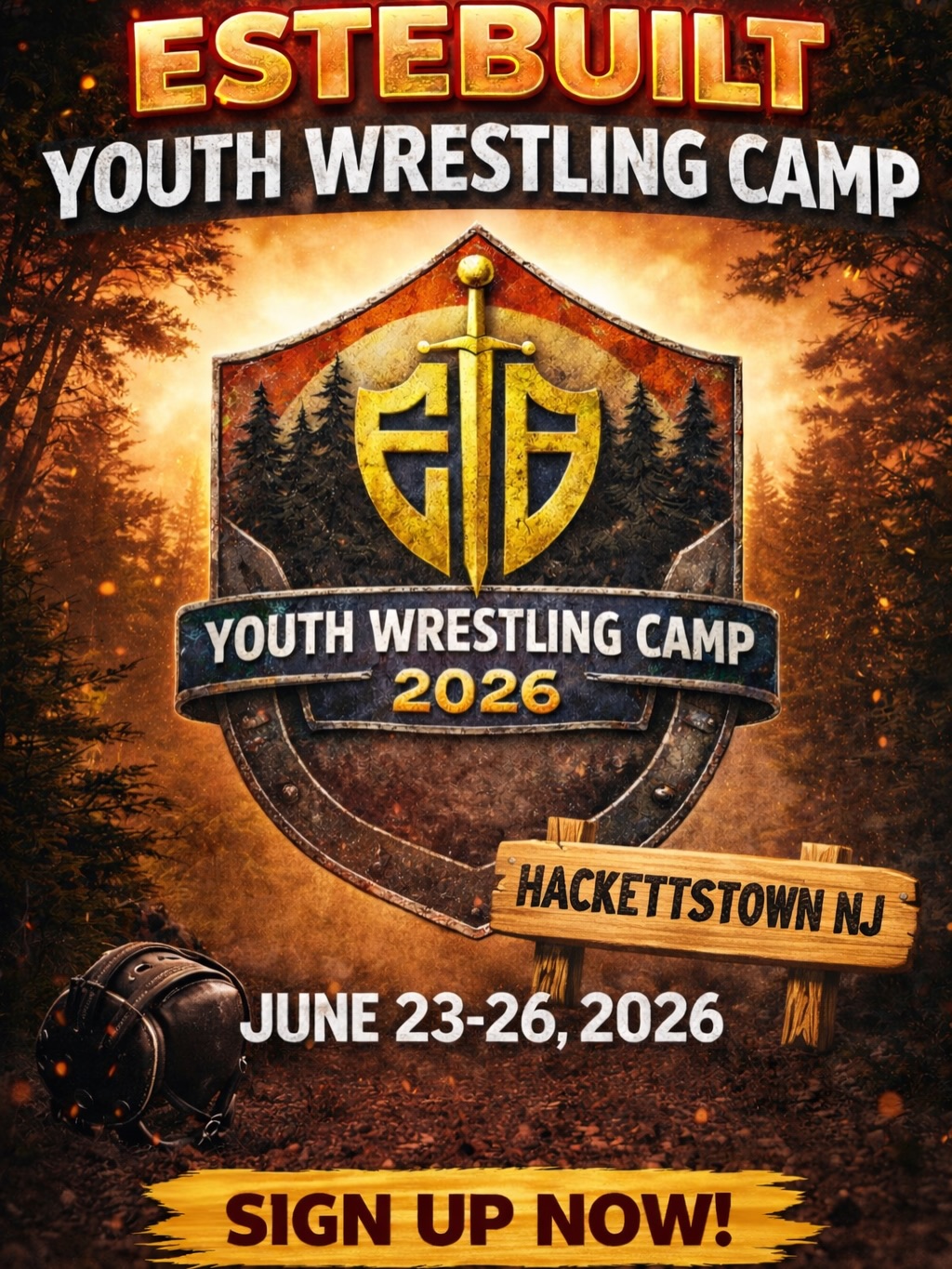 🔥 ESTEBUILT YOUTH WRESTLING CAMP 🔥
June 23–26
Hackettstown, NJ
If your kid is serious about leveling up this summer… this is the room.
No shortcuts. No handouts. Just work.