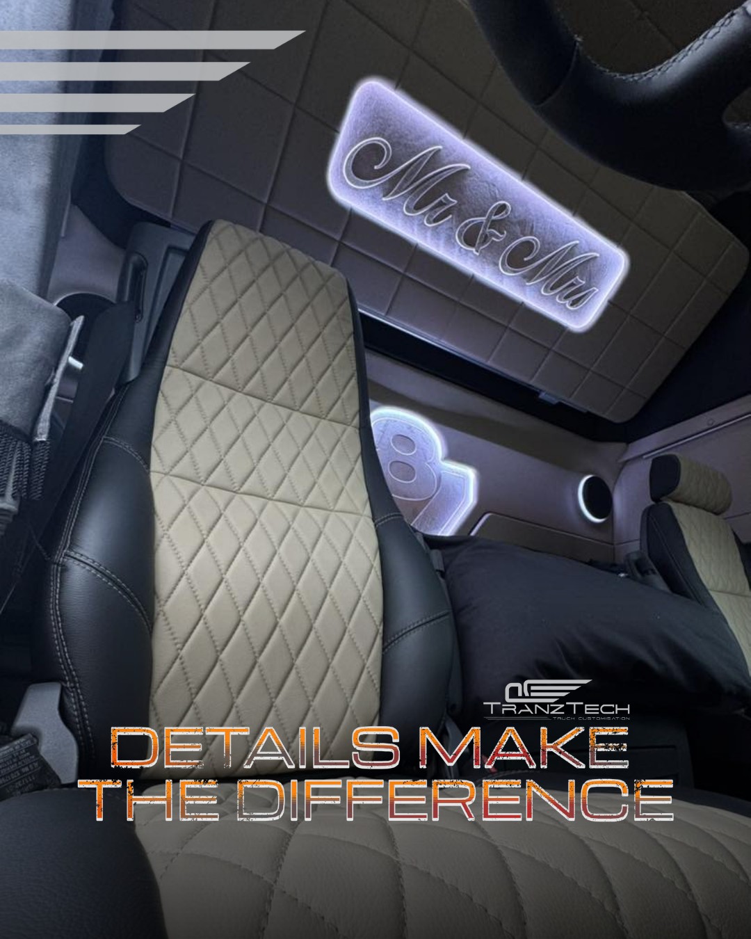 Details make the difference ✨
At Tranz-Tech, it’s the finishing touches that set your build apart. From precision fabrication and custom interiors to lighting, trims and bespoke features, every element is carefully designed and installed with attention to detail.
Because when everything is considered, both inside and out, you get a truck that not only looks the part, but works perfectly for your day-to-day needs.
Speak to us about your next project and see how the right details can transform your build.
📞 07760 725386
📩 sales@tranz-tech.co.uk