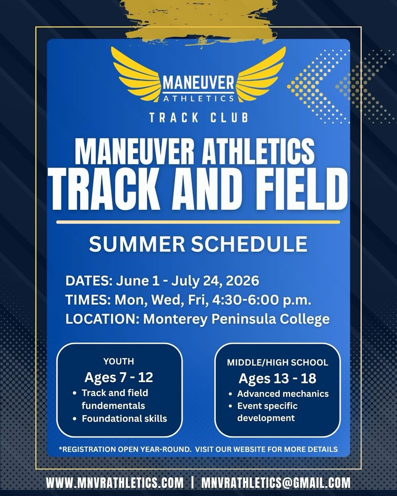 This summer is shaping up to be amazing! Dedicated coaches for youth and high school athletes are ready to take your skills to the next level. Youth training is in full swing, and high schoolers can join after the conclusion of their league season. Visit our website for more info!