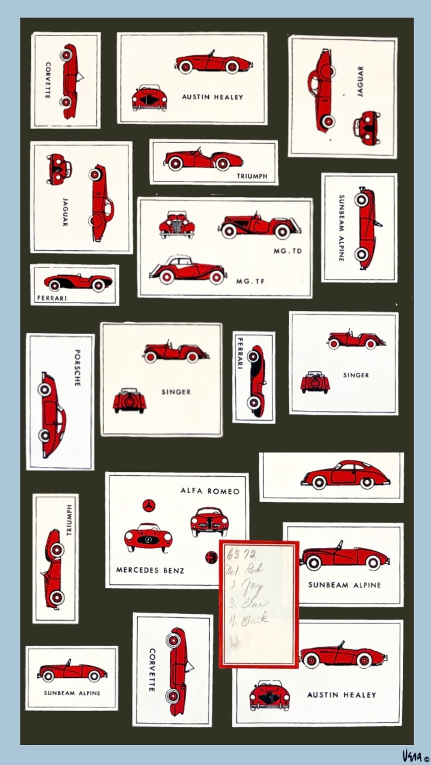 Vera Neumann 🐞
Pick a Winner - 1978 Serigraph
From Alfa Romeo to Jaguar, Vera covered it all. This serigraph edit illustrates various red vehicles with a gray background and baby blue border. Comment your favorite below! 🏁
#veraneumann #vintagecar #shoplocal #vintage #vera cars serigraph art textile print