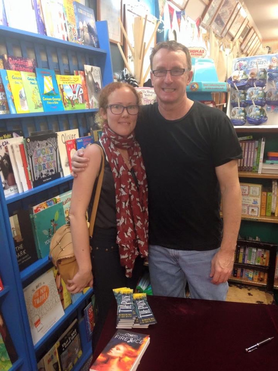 John just sent me this picture of us from the launch of his book The Pause, which is fantastic by the way. I bought a copy of my book The Chronicles of Fire and Ice for his daughter Gabby. Look at us young spring chickens haha. I’m proud to now call him a friend.