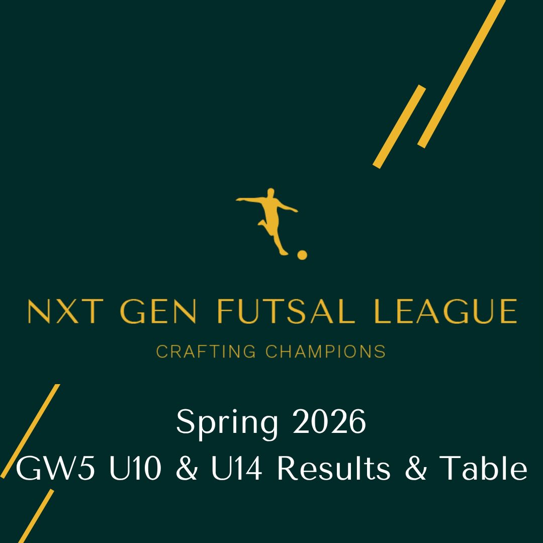 🏆 Spring 2026 Final Standings for the U10 & U14 🏆
What a season!
Final Champions:
✨ U10: @mkallstarsfc (9 wins, 28 points)
✨ U14: @bloomsburyfutsalaca (10 wins, 30 points)
Huge congratulations to all our teams for an incredible season. You’ve all shown what Nxt Gen Futsal League is all about: drive, grit and pure love for the game.
See you next season! 🔥
#NxtGenFutsal #FutsalLeague #CraftingChampions #U10 #U14 FutsalFamily Spring2026