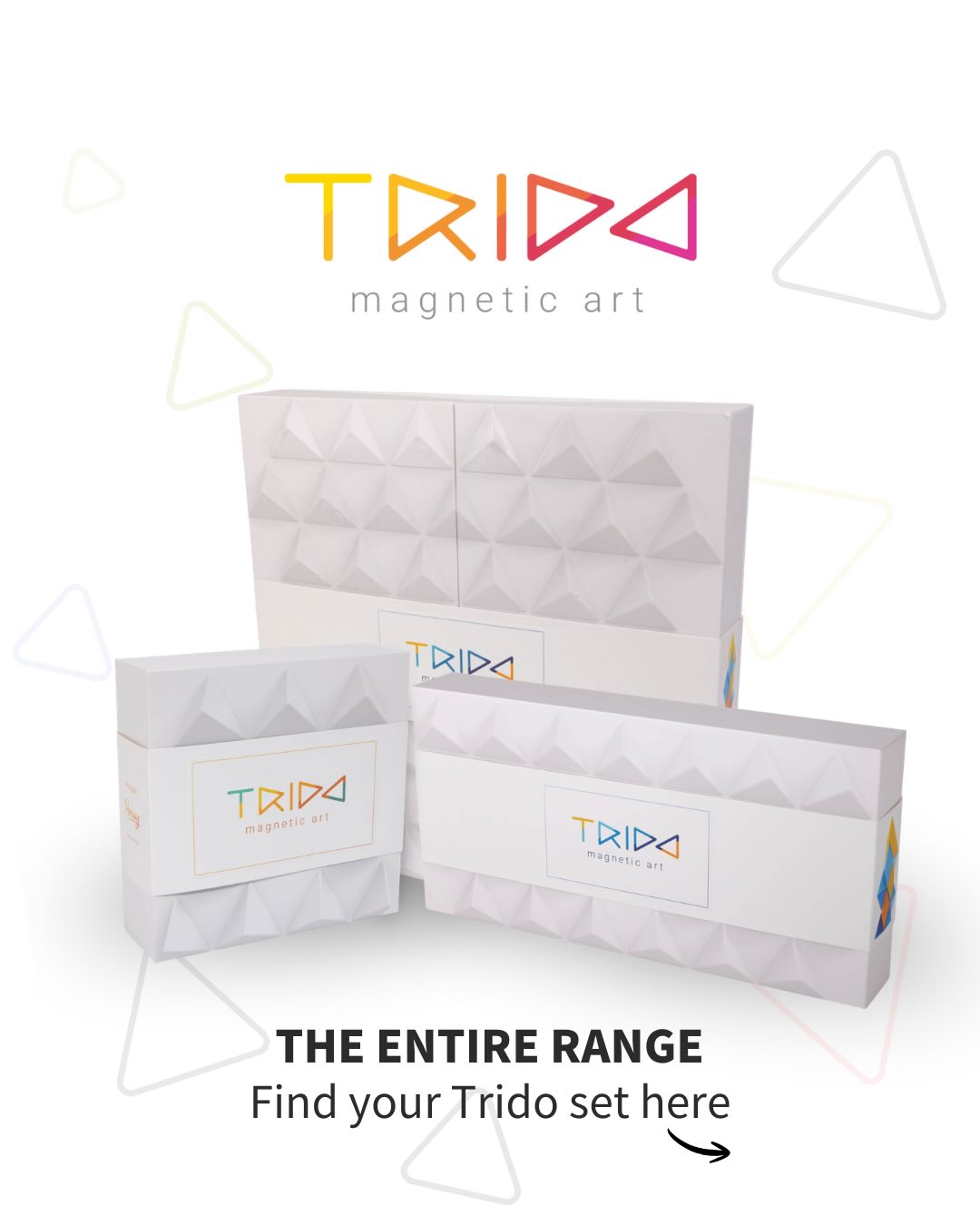 🔸 The entire TRIDO range — so you can choose the set that suits you best.
Available sizes:
🔻 Small Sets (12 pieces: 2 Octahedrons, 4 Tetrahedrons, 4 Half Tetrahedrons, and 2 Eyes + Leaflet)
🔻 Medium Sets (24 pieces: 4 Octahedrons, 8 Tetrahedrons, 8 Half Tetrahedrons, and 4 Eyes + Leaflet)
🔻 Large Sets (36 pieces: 6 Octahedrons, 12 Tetrahedrons, 12 Half Tetrahedrons, and 6 Eyes + Leaflet + Limited edition Book for inspiration)
👉🏻 Variety of Colors:
Sets of any size are available in different colors:
• Sky
• Flamingo
• Honey
• Jungle
• Laguna
• Greyscale
• Sunrise
Effortless for kids. Brilliant for creativity.
Our patented magnetic system makes building simple from the very first piece:
▪️ No wrong way to connect — frustration-free play
▪️ Helps develop creativity, focus, and problem-solving
▪️ Pieces snap together with a satisfying click
Order now
➡️ www.trido.uk
UK & EU delivery in 3–5 working days
#Europe #UK #London #Germany
#TRIDOART