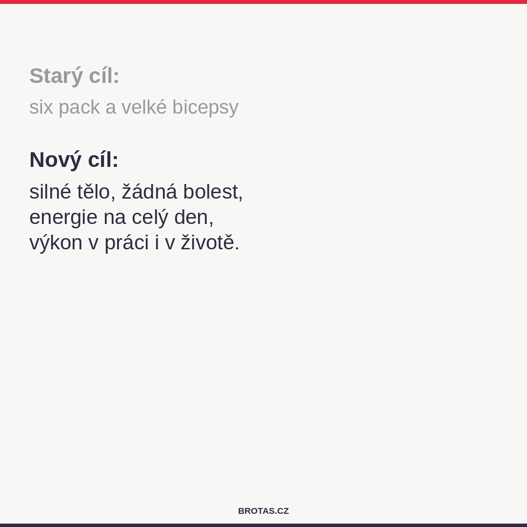Six pack je fajn. Ale co ti six pack udělá, když budeš v 50 tahat nákupy a bolet tě záda?
Nový cíl je silné, funkční tělo bez bolesti s energií na celý den. To je cíl, který stojí za to.
#fitness #silovytrenink #zdravi #osobnitrener #brotasfitness