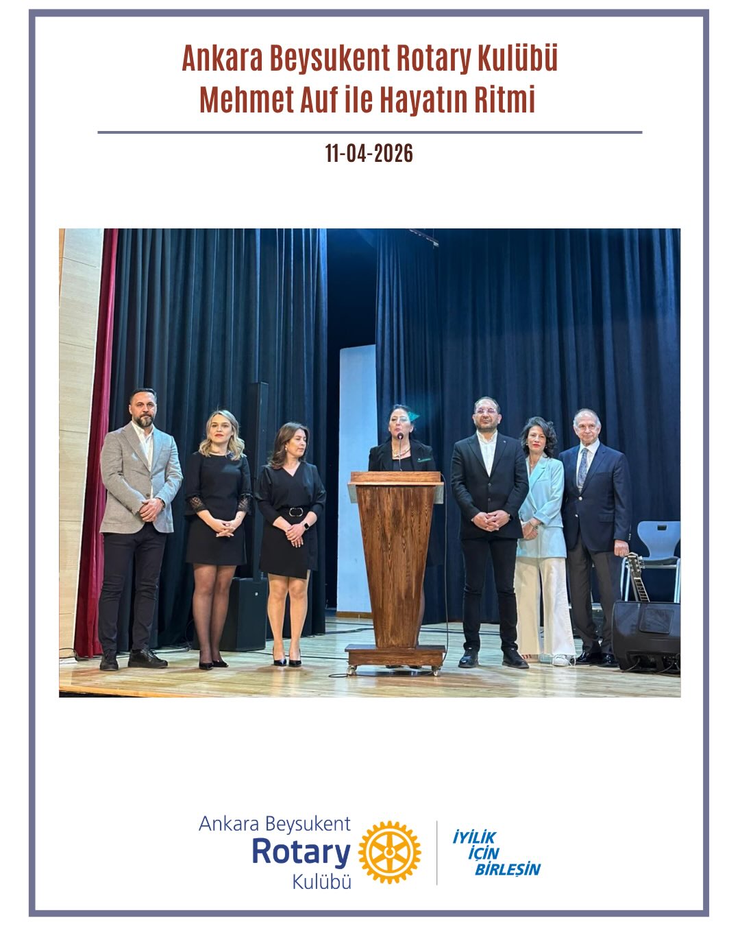 11 Nisan akşamı, Ankara İncek, Ankara Kavaklıdere, Ankara Başkent, Ankara Anıttepe, Ankara Gazi ve Ankara Beysukent Rotary Kulüpleri olarak iyilik için birleştik ve SERÇEV bünyesinde açılmak üzere “Engelsiz Emek Atölyesi’’ projemizin tanıtımını yaptık.
SERÇEV Engelsiz Mesleki ve Teknik Anadolu Lisesi’nde gerçekleştirdiğimiz; Mehmet AUF ve Fenomen Orkestrası müzikli business show etkinliğimizden elde edilecek gelirle, okul bünyesinde engelli öğrencilerimizin velileri için bir dikiş-nakış atölyesi kurmayı hedefliyoruz.
Bu atölye sayesinde, çocuklarının özel ihtiyaçları nedeniyle okul saatleri boyunca okulda bulunmak durumunda olan velilerimizin hem el becerilerini geliştirmelerine hem de ekonomik olarak güçlenmelerine katkı sağlamayı amaçlıyoruz.
Etkinliğimize katılan ve katkı sağlayan tüm dostlarımıza teşekkür ederiz.
——————
On April 11, as Rotary Clubs of Ankara İncek, Kavaklıdere, Başkent, Anıttepe, Gazi, and Beysukent, we came together for good and introduced our “Barrier-Free Labor Workshop” project to be established under SERÇEV.
Through the proceeds of our musical business show event with Mehmet AUF and the Phenomenon Orchestra, held at SERÇEV Vocational and Technical Anatolian High School, we aim to create a sewing workshop for the parents of students with disabilities.
With this initiative, we hope to support parents who stay at school during the day by helping them develop skills and gain economic independence.
We sincerely thank everyone who joined and supported our event.
#iyilikiçinbirleşin #Uniteforgood #Bölge2430 #Rotary #RotaryBölge2430
