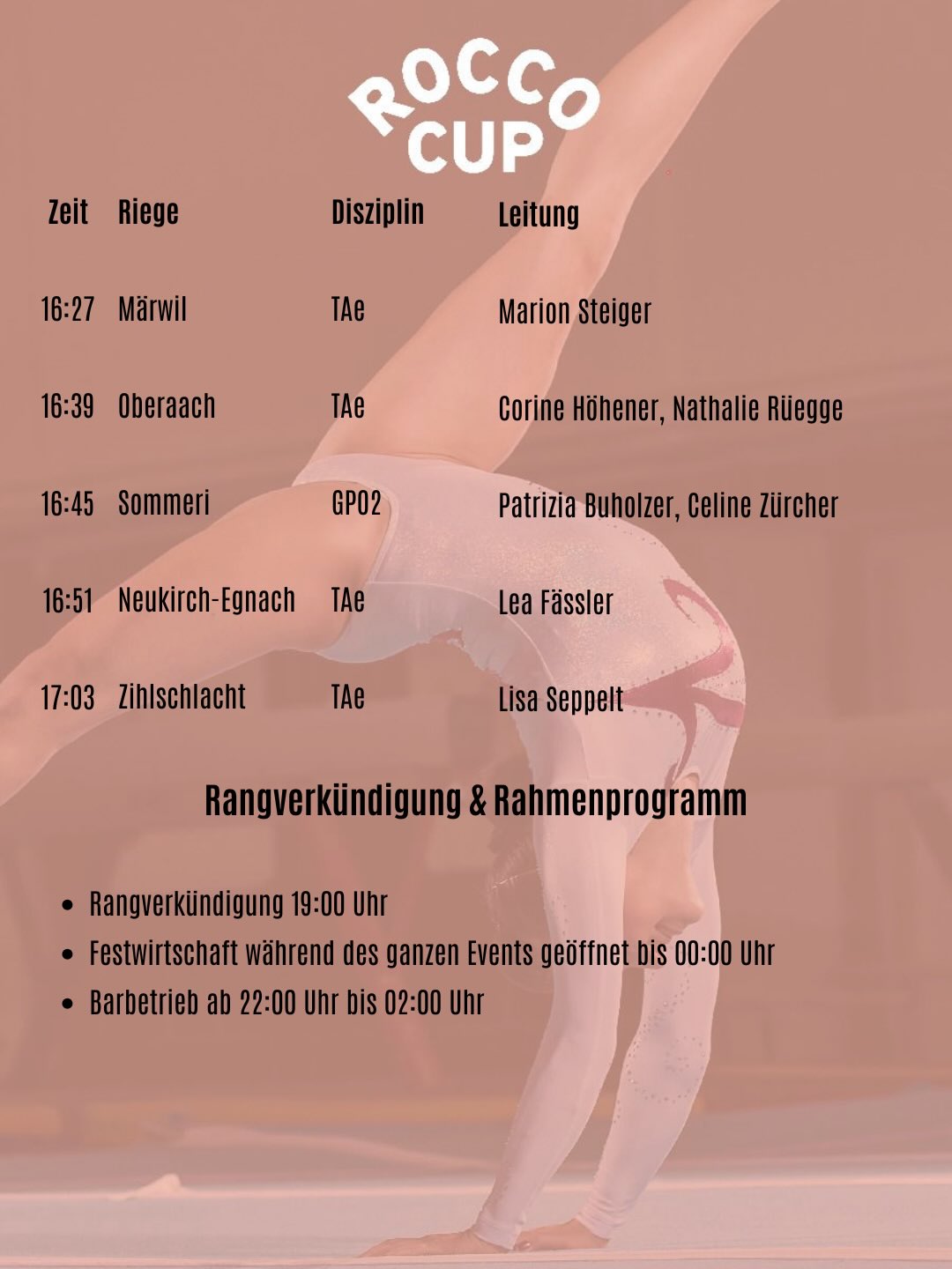 Es het es paar chlini Apassige geh im Ziitplan für dä Roccocup. Drum do nomol dä neu Ziitplan.😉
Mir freued üs scho über all die tolle Vorfüehrige und über viel Fans am Feldrand!🥳💪🏻
#roccocup#ziitplan#vorfreud#chumdochau#stvsommeri