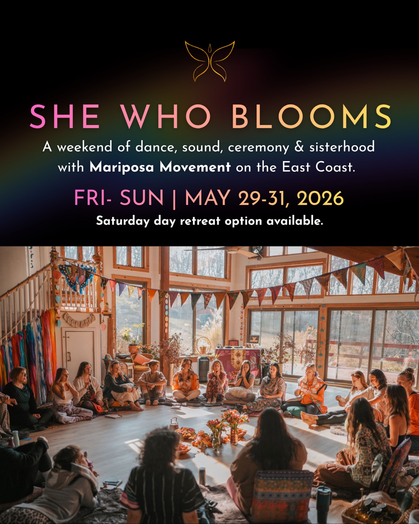 UPDATE 🌸
SHE WHO BLOOMS IS EVOLVING
Think of a cell dividing; one experience becoming two, so we can reach even more of you! Here's what's happening:
🌷 She Who Blooms: Day Retreat (In-Person) with Ang
Saturday, May 30th | In-Person with Ang
📍Harmony Mountain House, New Jersey
Cacao Ceremony, Dance + Sound Healing
🌍 She Who Blooms: Full Moon Dance Journey (Online) with Aliza
Sunday, May 31st | Online with Aliza
12:00pm ET | 90 minutes | Via Zoom
Dance with us from wherever you are in the world. Pay what you can.
Comment BLOOM for the details on either event! ✨
Whether you join us in New Jersey, online, or both; there's a space for you. We can't wait to dance with you 🦋
With so much love,
Aliza & Ang