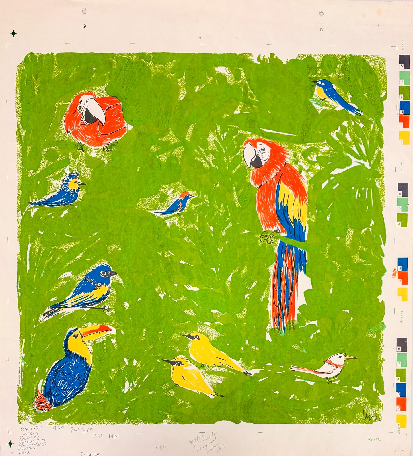 Parrot Jungle by Vera Neumann
Serigraph, circa 1980
#veraneuman #modernism #textileart #summerprints #serigraph