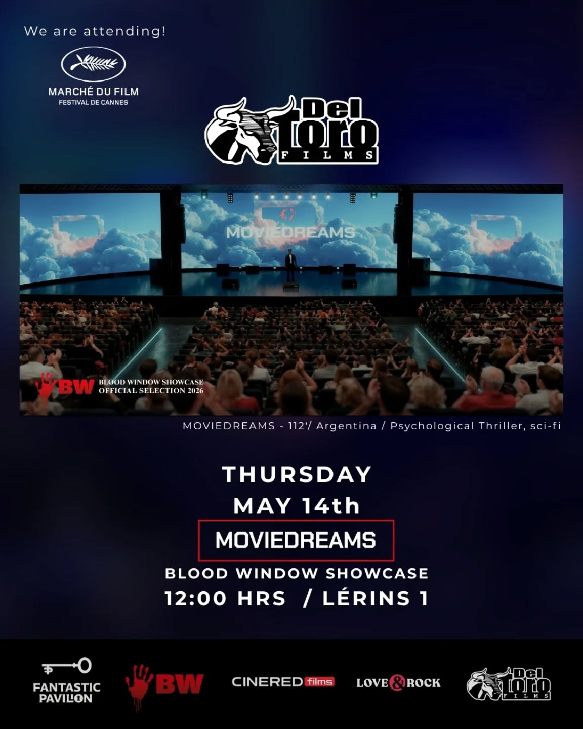 🎬 MOVIEDREAMS 🎬 Join us! Blood Window Showcase at @marchedufilm
Presentamos las primeras imágenes de la nueva película MOVIEDREAMS. Thriller psicológico y ciencia ficción, en el #MarcheduFilm
Selección Blodd Window ⚡
#CineFantastico #MDF2026 @fantasticpavilion @bloodwindowtv