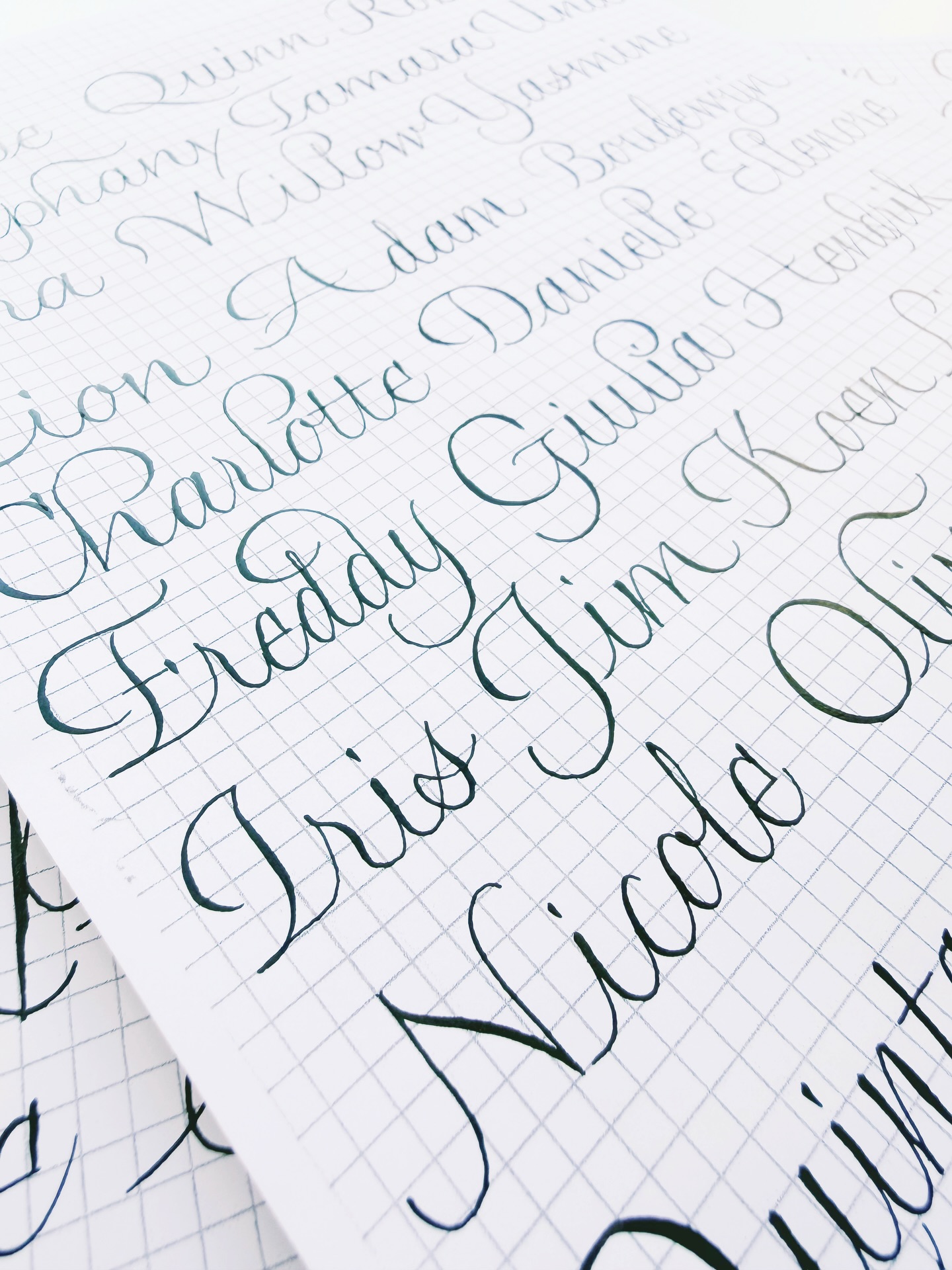 Learning a new script takes time, patience, and focus. There are no shortcuts, only practice, practice, practice. Luckily, that’s the part I love most. These quiet moments feel like meditation, like yoga for my mind. And once it starts to flow, the real joy begins, using it to create something meaningful.
Currently studying Pointura Script with @sachinspiration
What script shall I study next? Any recommendations?
#modernekalligrafie #kalligrafie #modernscript #moderncalligraphypractice #moderncalligraphy