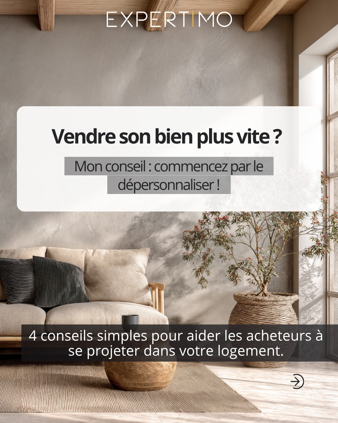 🏡 Avant de vendre votre bien, pensez à le dépersonnaliser.
Un logement trop chargé ou trop “personnel” peut freiner les acheteurs dans leur projection… alors que quelques ajustements simples peuvent tout changer.
Désencombrer, harmoniser la décoration, soigner les espaces : autant de petites actions qui permettent de révéler tout le potentiel d’un bien et de créer un véritable coup de cœur lors des visites.
💡 La clé ? Un intérieur neutre, lumineux et accueillant dans lequel chacun peut facilement se projeter.
#Expertimo #ConseilImmo #Dépersonnaliser #Déco