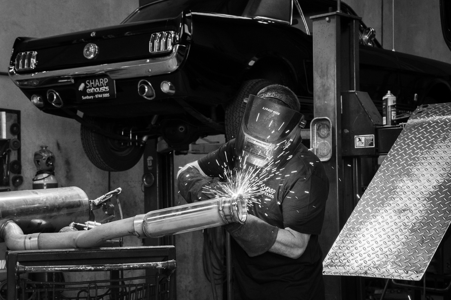 On site at @sharpexhausts in Sunbury - shooting the full suite of photography for the new website.
Hero imagery, gallery content, team portraits, workshop detail - everything needed to build a cohesive visual identity across the site and give anyone landing on it a clear picture of the calibre of work Ben and the team produce.
Classic cars, custom exhaust fabrication, and a workshop that tells its own story. The website launch is coming.
#sunbury #macedonranges #kgmgcreative #customexhaust
