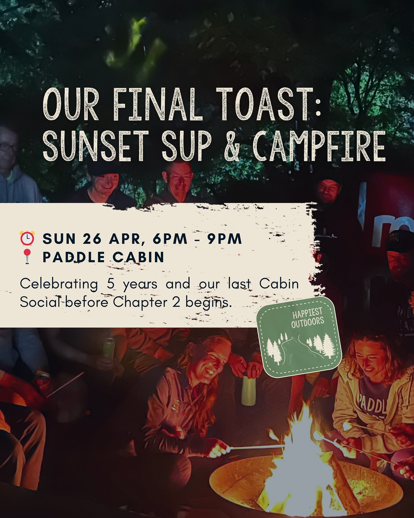 The time has come. Our very final campfire at the Paddle Cabin.
Everyone that’s been a part of it is invited. I’d absolutely ADORE to see you there - whether you huddled around the campfire in 2021 or 2026, come and join us for one more s’more together at the place we’ve all called home.
Join us for our very final paddle and campfire! No need to RSVP. Be a surprise attendee!
Here’s the deets:
- 6pm meet and inflate boards
- 6.30pm on the water
- 7.30pm campfire begins
- 9.00pm final goodbyes to the cabin
While we’re closing our physical cabin door, there’s so much adventure to be had and we can’t wait for the next chapter. For now, all good things must come to and end, and oh boy this chapter has been so darn good.
#paddlecabin #campfire #community #adventure