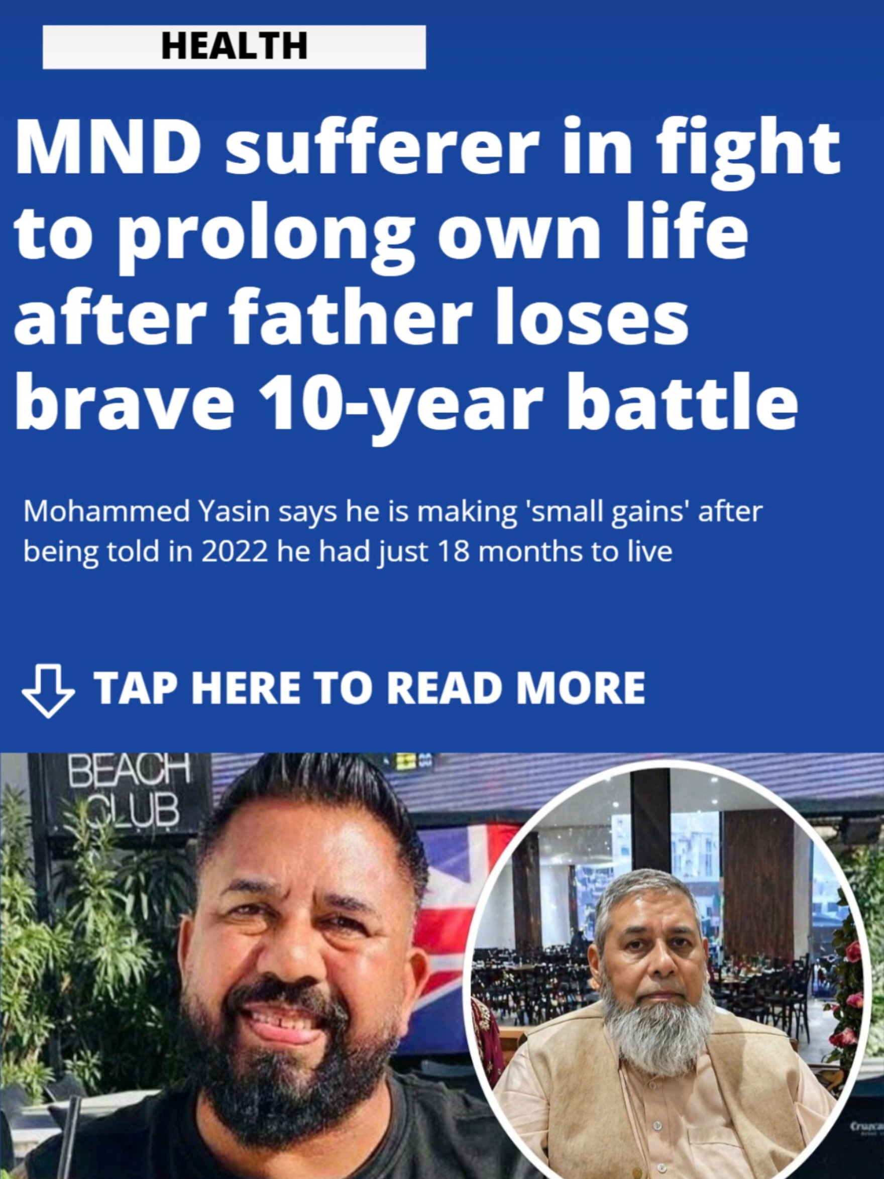 It’s a pleasure working with Yas and I am very grateful to be able to support his journey living with Motor Neurone Disease (MND)
If you can, please support him in his fundraising efforts to find a cure and if you are free, come down and join us on Sunday 21st June (Fathers Day) for a summers walk around Middlesbrough.
Link in bio 🔗
#MND
#MotorNeuroneDisease
#NeuroRehab
#MNDAssociation
#TeessideHealth
@mndassoc
