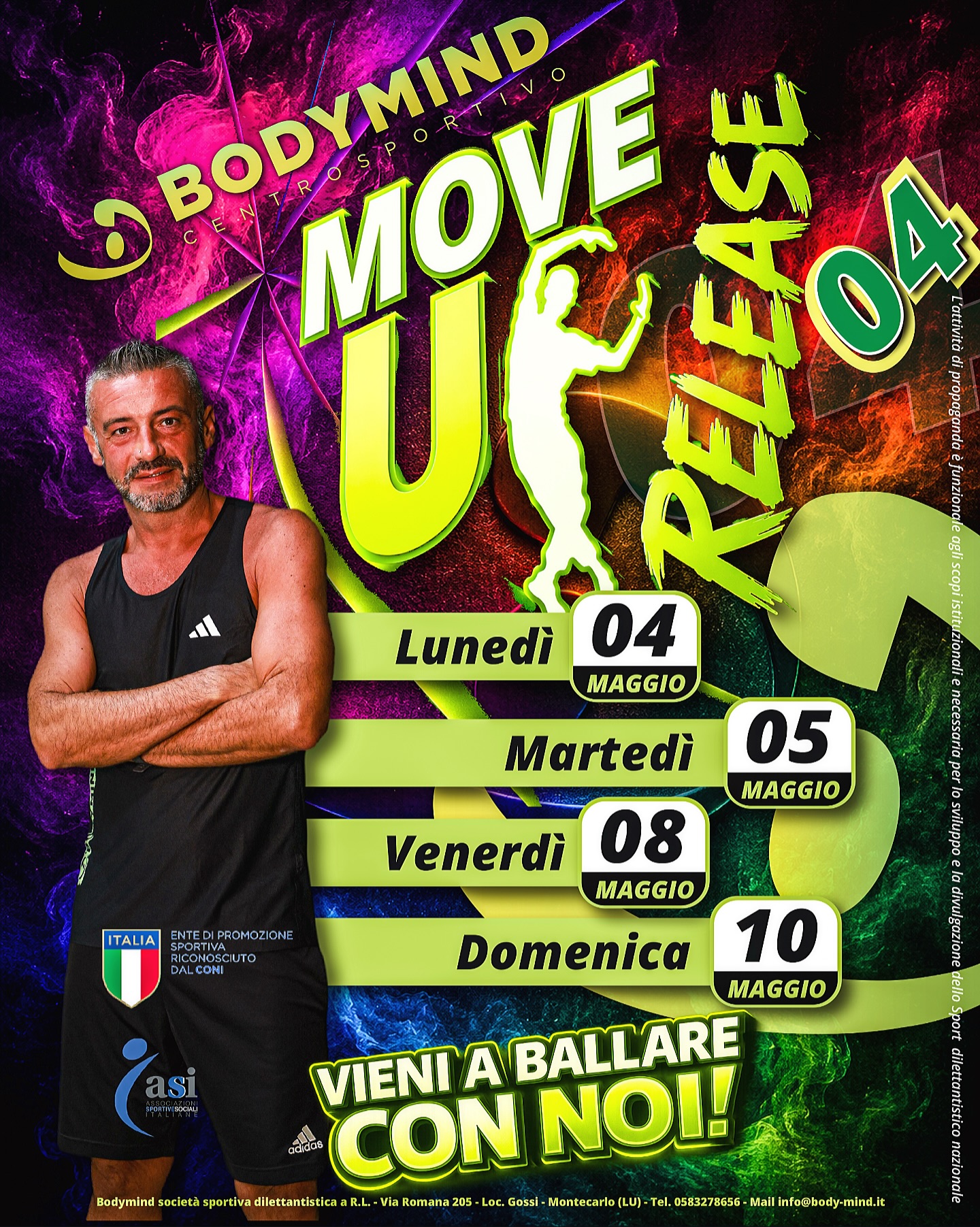 ๐๐๐๐๐๐ ๐๐๐๐๐๐๐ ๐๐ ๐ฅ
Nuova energia, nuova musica, nuovi stimoli.
Le lezioni MOVE UP tornano con una release completamente aggiornata, pensata per farti allenare divertendoti davvero.
Ti aspettiamo in queste date:
Lunedรฌ 4 Maggio
Martedรฌ 5 Maggio
Venerdรฌ 8 Maggio
Domenica 10 Maggio
Allenamento, ritmo e gruppo.
Vieni a ballare con noi.
#moveup #bodymindcentrosportivo #bodymindmontecarlo