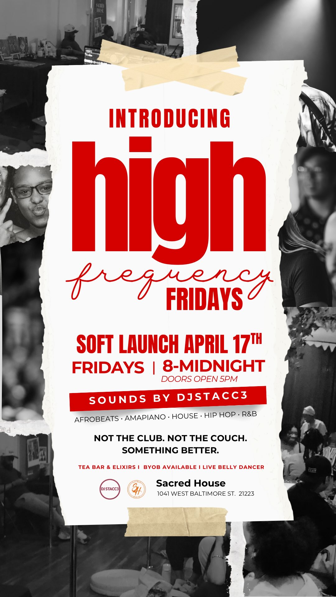 ✨ HIGH FREQUENCY FRIDAYS ARE HERE! ✨
If your soul loves good music and your spirit craves intentional vibes, this night is for you.
We’re bringing pure energy all night — house + amapiano sounds, good people, and a vibe you can feel from the moment you walk in 🎶🔥
Come dance, connect, and elevate in a space where the energy stays high and the music never misses.
New energy. Same Sacred House magic.
Come raise your frequency with us 💫
@yogawithlakia @sacredhousemd