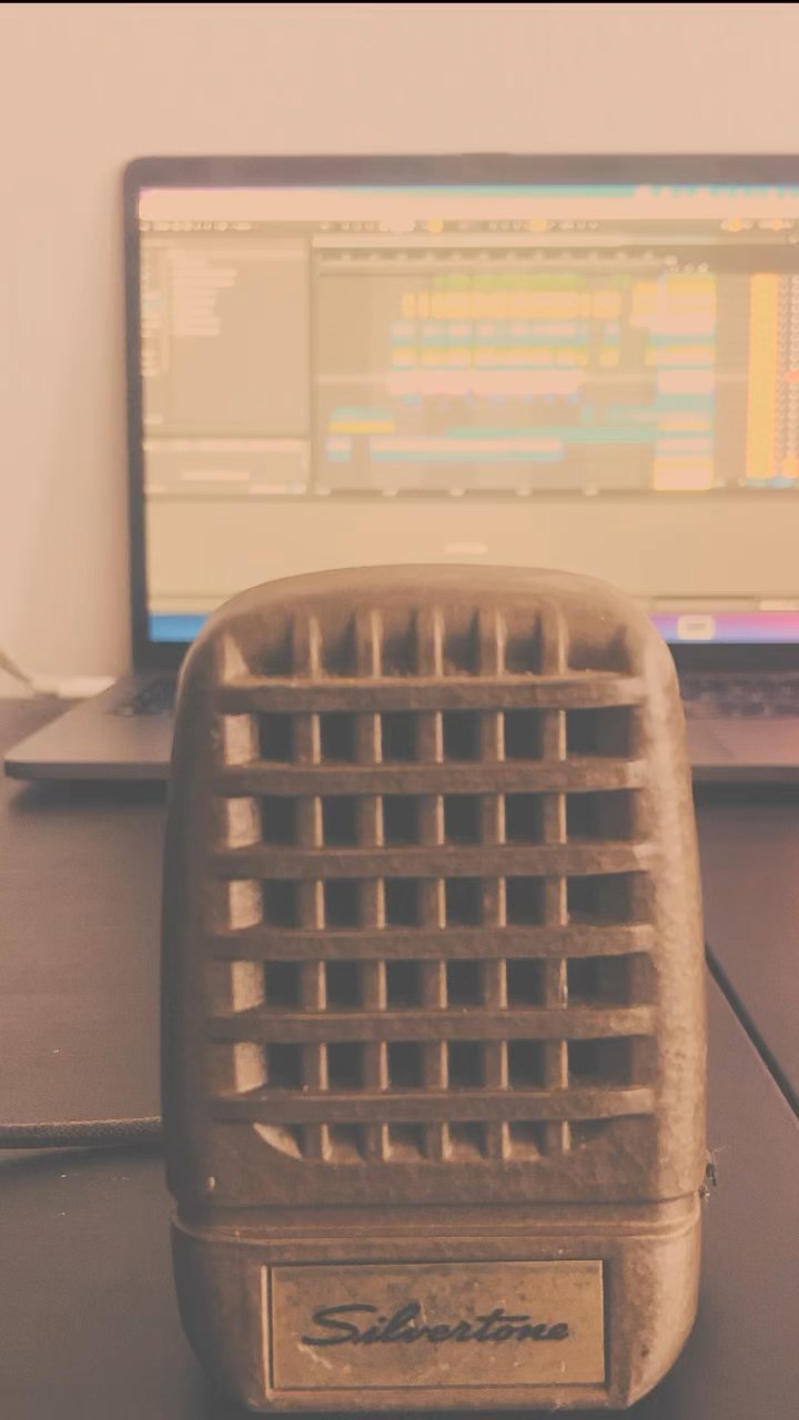 Love the sound of these old microphones. This is a silvertone model that came with a reel to reel player/recorder from the 1950s. You could find these at Sears in the 50s. #microphones#producer#df_tram#silvertone#vocals