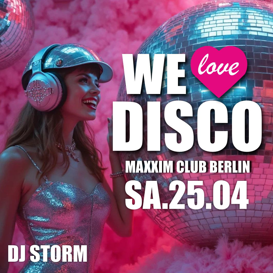 WE LOVE DISCO – What a Feeling!
Samstag, 25. April · ab 22 Uhr
MAXXIM CLUB BERLIN
Diese Nacht wird die Tanzfläche zum Beben bringen.
WE LOVE DISCO – What a Feeling! ist eine musikalische Zeitreise zurück in die Ära der großen Haare, schrillen Farben und unvergesslichen Melodien. Lasst uns gemeinsam eintauchen in den legendären Disco-Spirit und feiern zu den Sounds, die Generationen geprägt haben. Verpasst nicht die Gelegenheit, Teil dieser besonderen Nacht zu sein.