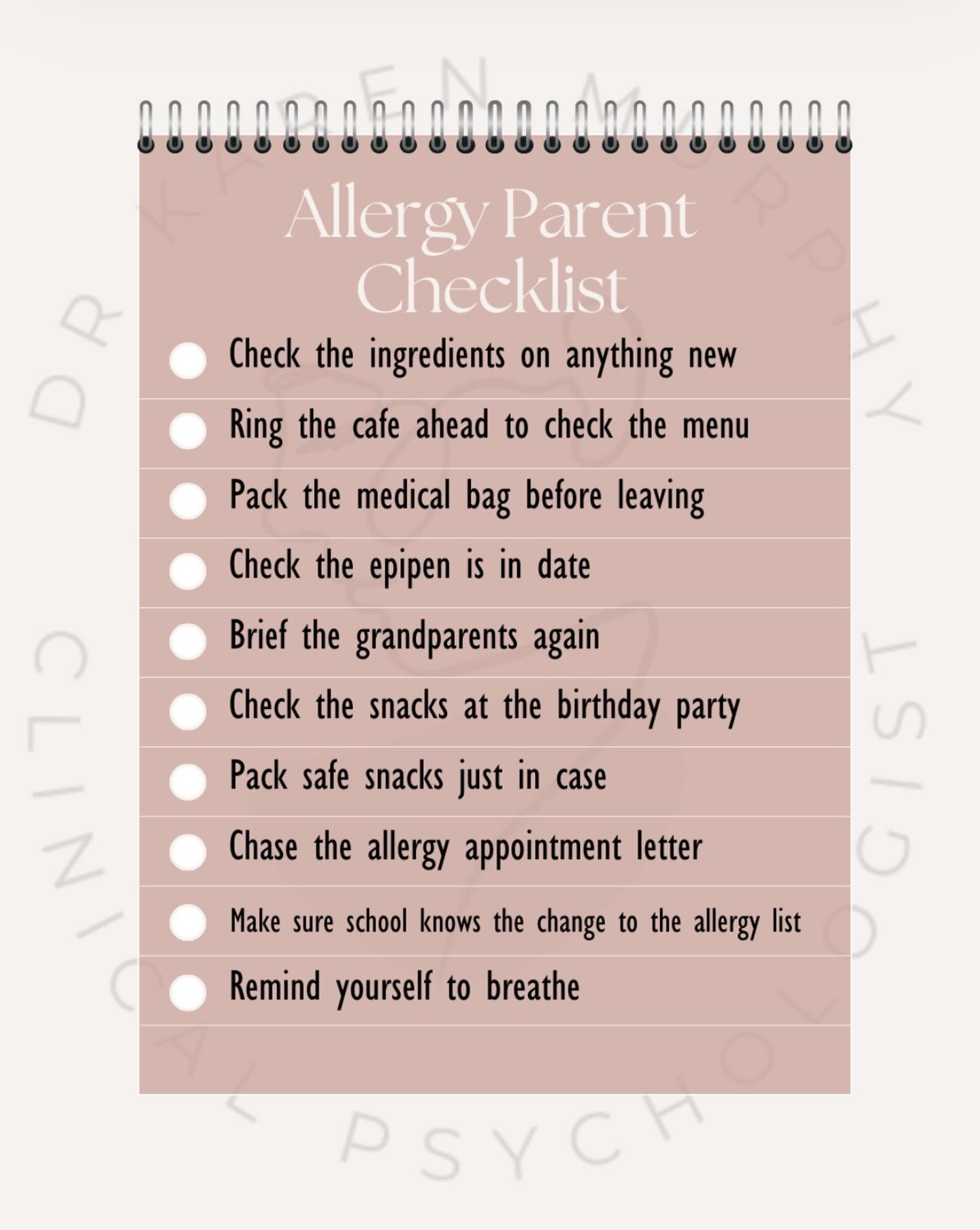 Nobody tells you about this part.
The allergy itself is one thing. But the mental load that comes with it, the constant checking, planning, briefing, and anticipating, that is something else entirely.
This list isn’t exhaustive. Most allergy parents could add ten more things without thinking.
If you’re carrying this quietly, I see you. It is a lot. And it makes complete sense that it takes a toll.
Save this as a reminder that you are doing a great job.🤍