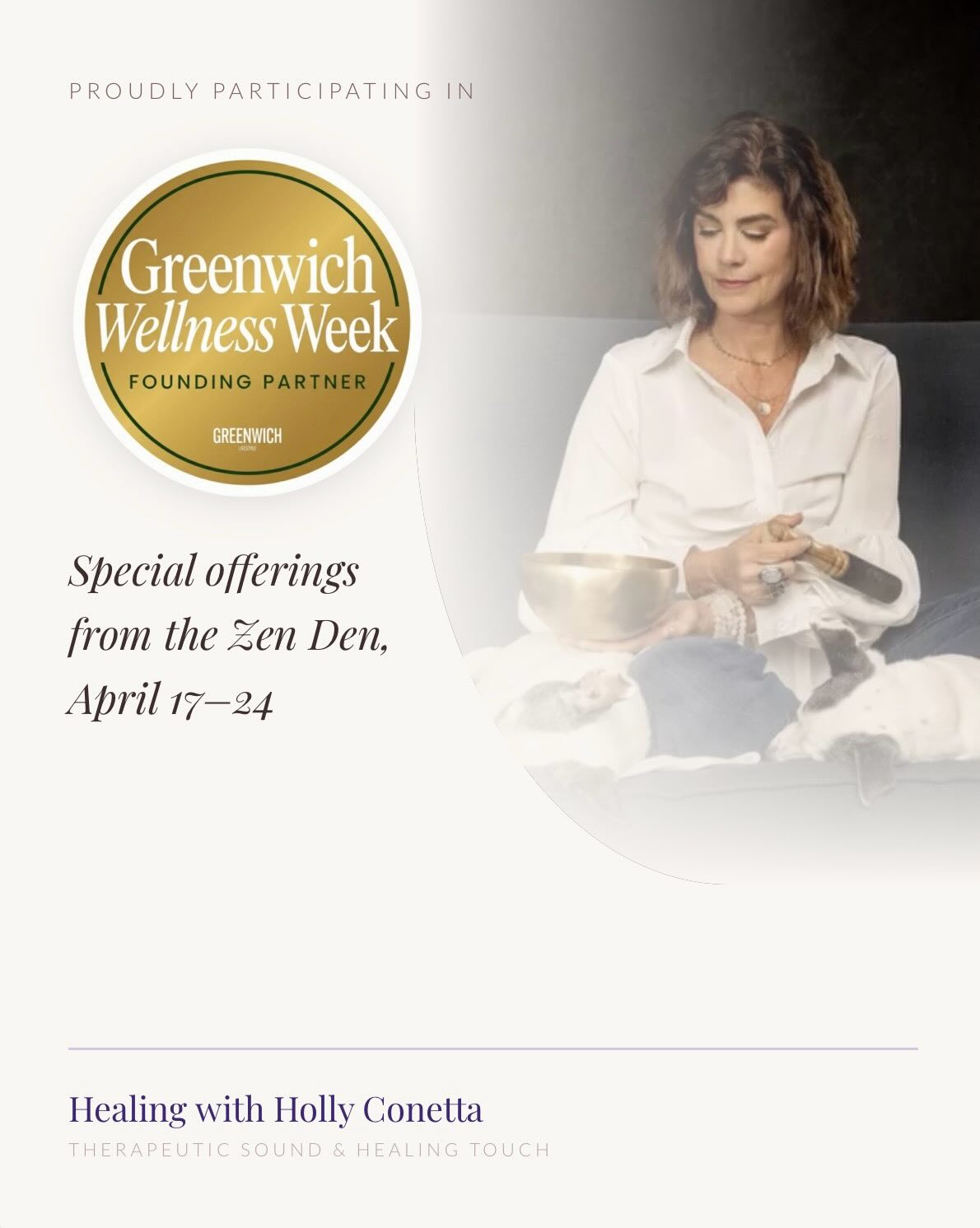 ✨ It’s here. Greenwich Wellness Week begins today, and I am so honored to welcome you into the Zen Den.
This week is an invitation — to slow down, to breathe, to let the healing find you. Whether you join me for a Sound Bath or a private Biofield Therapy session, you deserve this time for yourself. The soothing vibrations will do the rest. 🎶
Special Wellness Week offerings run April 17–24, with limited spaces available. Link in bio to reserve yours — or text me directly at 917-836-3600. I’d love to see you there. 🤍
✨💕Relax · Release · Restore💕✨
#greenwichwellnessweek #greenwich_moms #soundhealingtherapy #westchester #mindfulmoments
@greenwichlifestylemag
