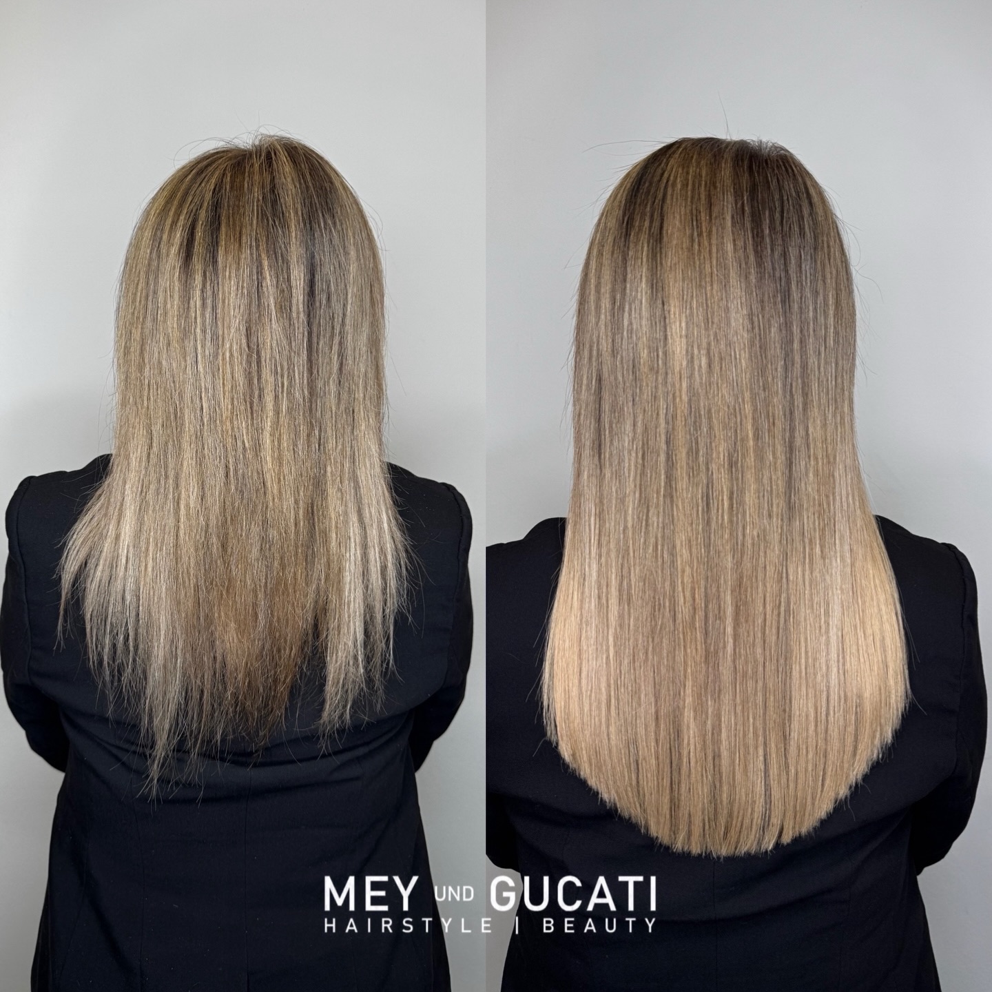 Haarverdichtung mit leichter Haarverlängerung mit 50 Einzelbondings (1 Reihe mehr Haare) in einer Länge von 35cm mit @greatlengths 🎊 #mygreatlengths #hairlikeyou #simplycreative #extensions #echthaarsträhnen
