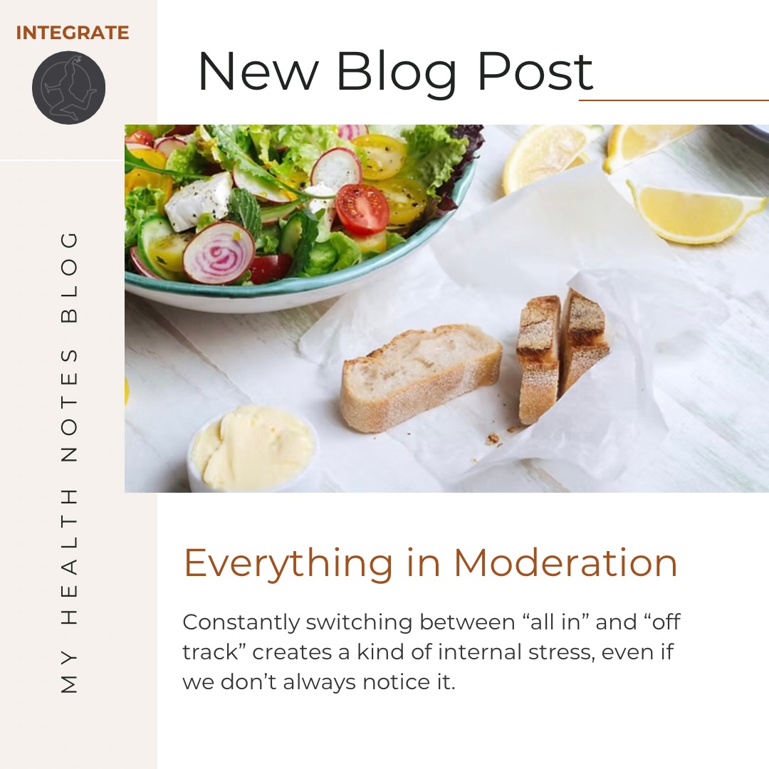 I have started a blog called ‘My Health Notes’
My aim is to share my thoughts, tools, facts and reflections that could help you navigate life with a bit more kindness and clarity, without expectations or pressure.
These are my points of views that have helped me.
I hope you like it, comments are welcomed on the blog so feel free to write your thoughts on these topics.
To read My Health Notes go to the link in my bio or go straight to my website.
INTEGRATE
#integrate #habit #blog #myhealthnotes
