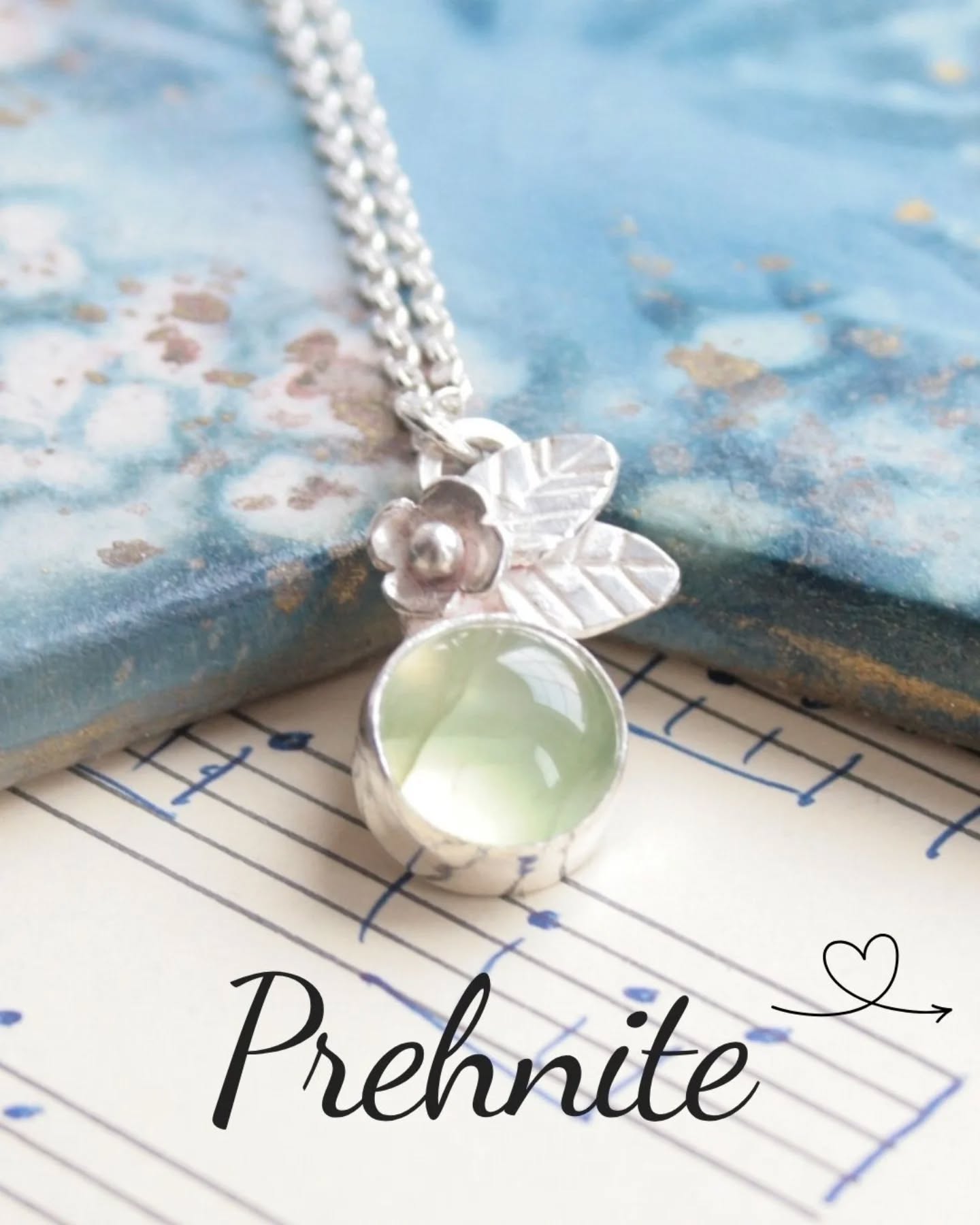 I love the soft green colour of a prehnite gemstone, it is perfect for pieces of jewellery with a nature theme.Ā I've read that Irish folklore tells stories of prehnite being Leprechaun proofĀ and unable to be stolen by them so next time I'm visiting Ireland I know this necklaceĀ will be safe.Ā Ā āļø