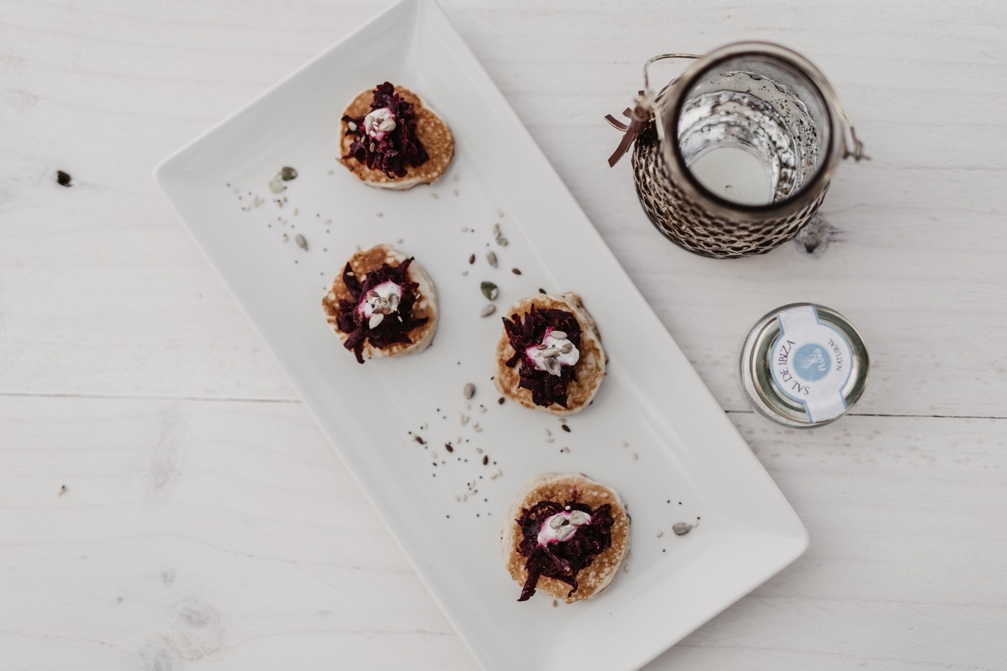 Homemade buckwheat blinis, pickled beets & smoked trout 🤤
#saynomore #canapesibiza #privatechefibiza
