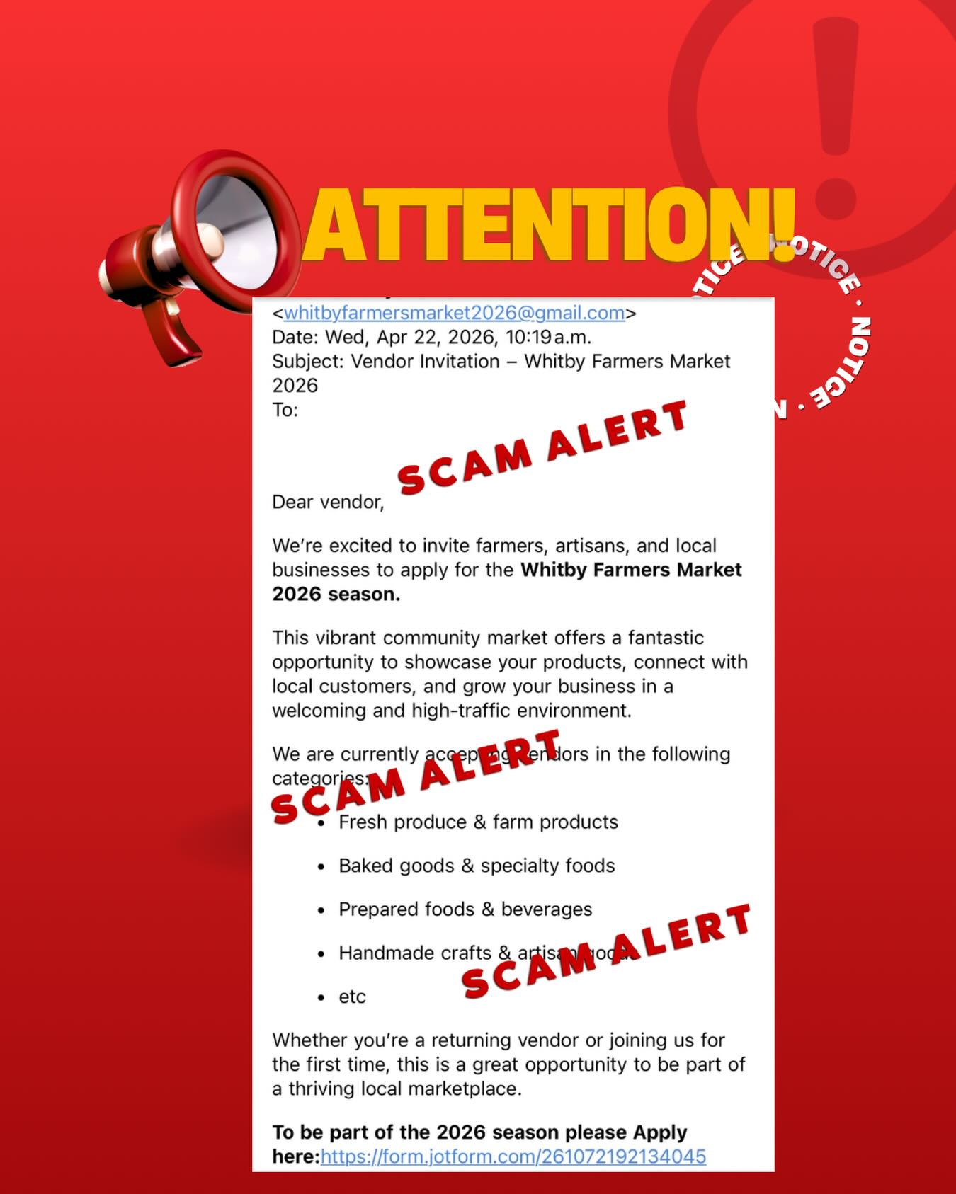 ‼️Attention! If you have received this email ⬆️
that is pretending to be us
DO NOT reply to it or click on any links.
It is a scam. It was not sent from our email address.