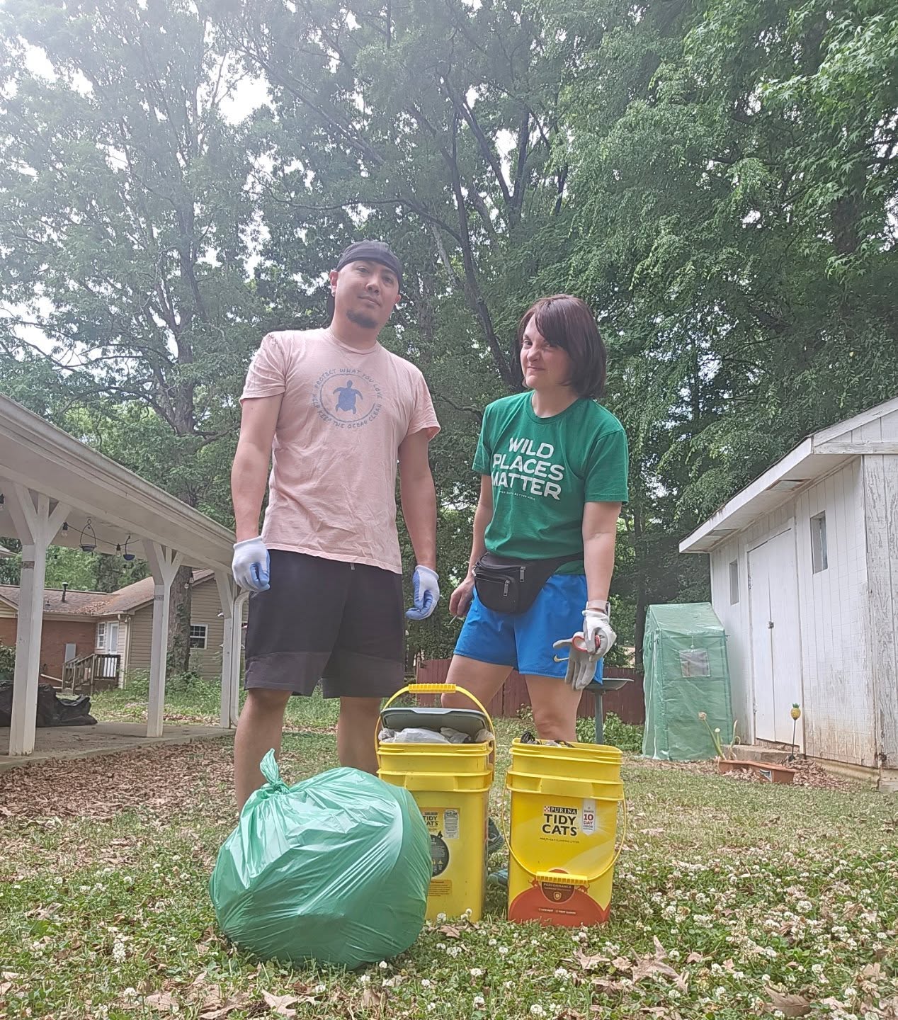 Brian agreed to help me get a bag of trash that had been sitting for months by the bridge near us. I kept hoping that the people that lived there would get it but....alas they did not.
The smell was...the worst. Bad. Bad bad bad bad.
But it's sorted out now, 19 pounds added to Aprils's total. It will no longer traumatize people walking along the bridge. That's good. We will shower and try to forget this ever happened. ๐คข