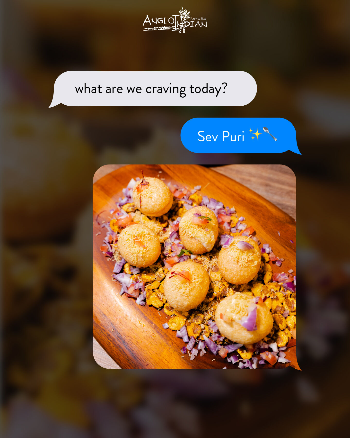 What are we craving today?
Sev Puri. ✨
Light, crunchy, and full of flavour — a perfect bite to start or share.
Only at Anglo Indian Café & Bar, CHIJMES.
—
Anglo Indian Cafe & Bar
📍 1 Shenton Way, #01-08, Singapore 068803
📞 6636 9411
📍 30 Victoria St, #01-13 CHIJMES, Singapore 187996
📞 6873 2750
📍 5 Straits View, #01-10 Marine One West Tower, Singapore 018935
📞 6284 2990